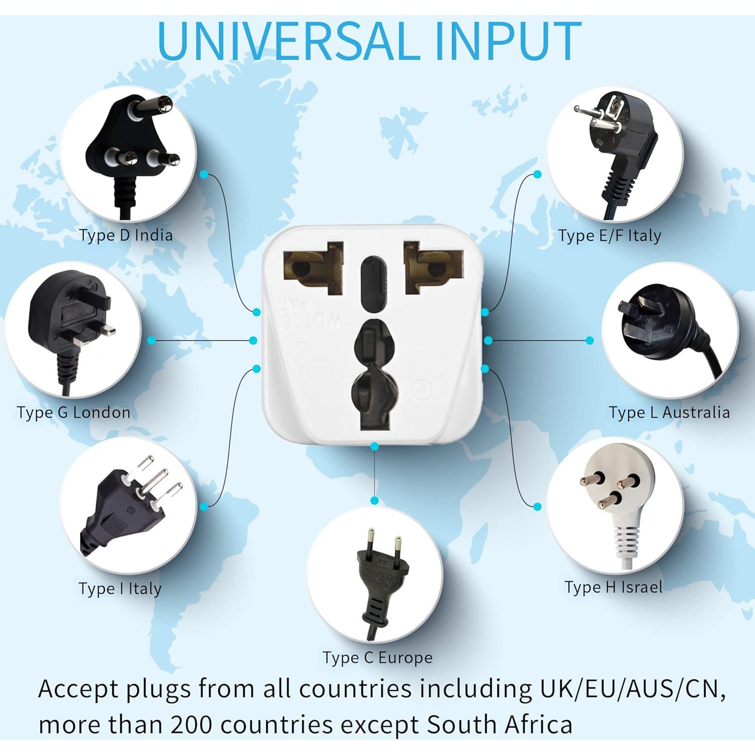 Adaptador de viaje Unidapt tipo B - Paquete de 2, blanco