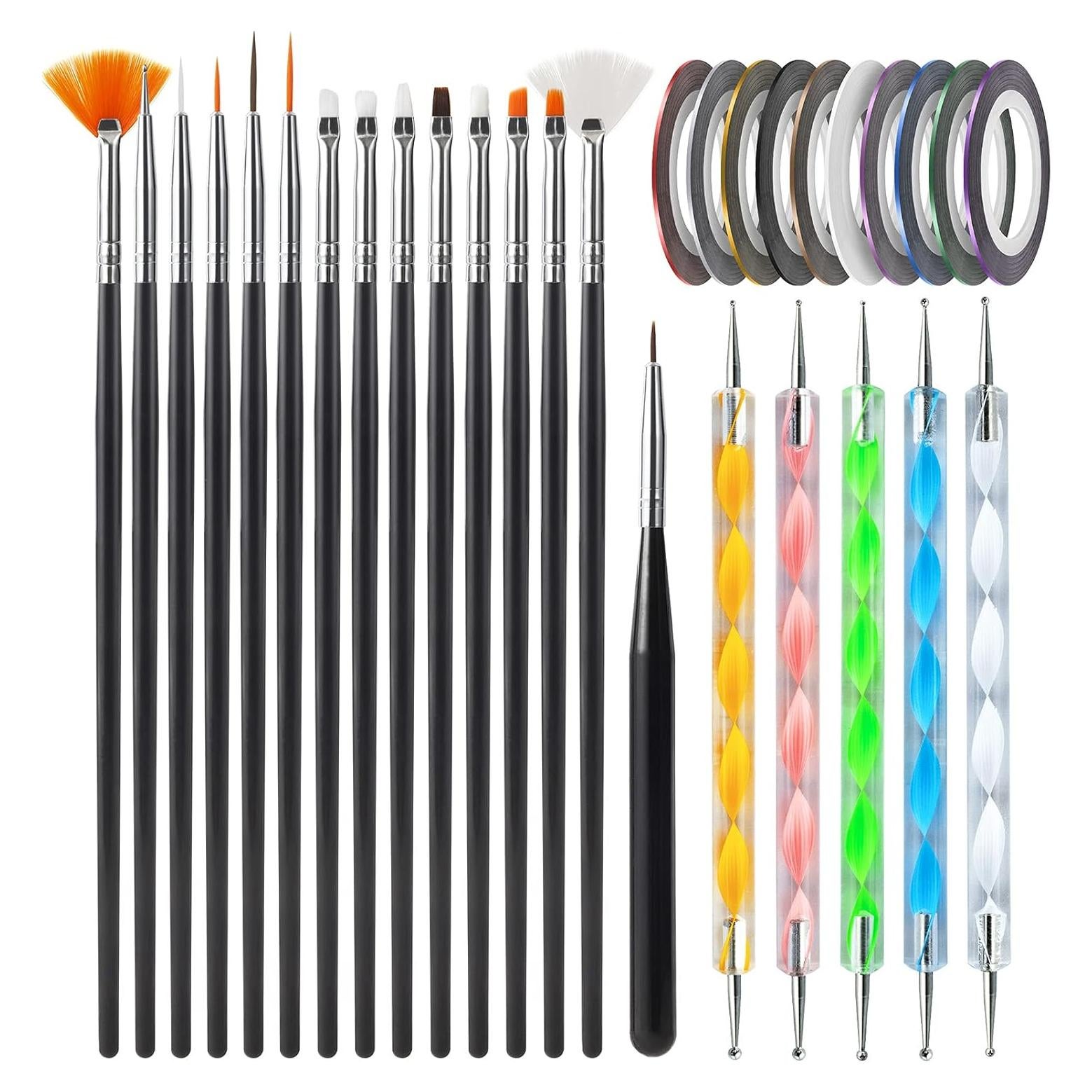 Conjunto de Pinceles para Arte de Uñas Artdone 20 Piezas