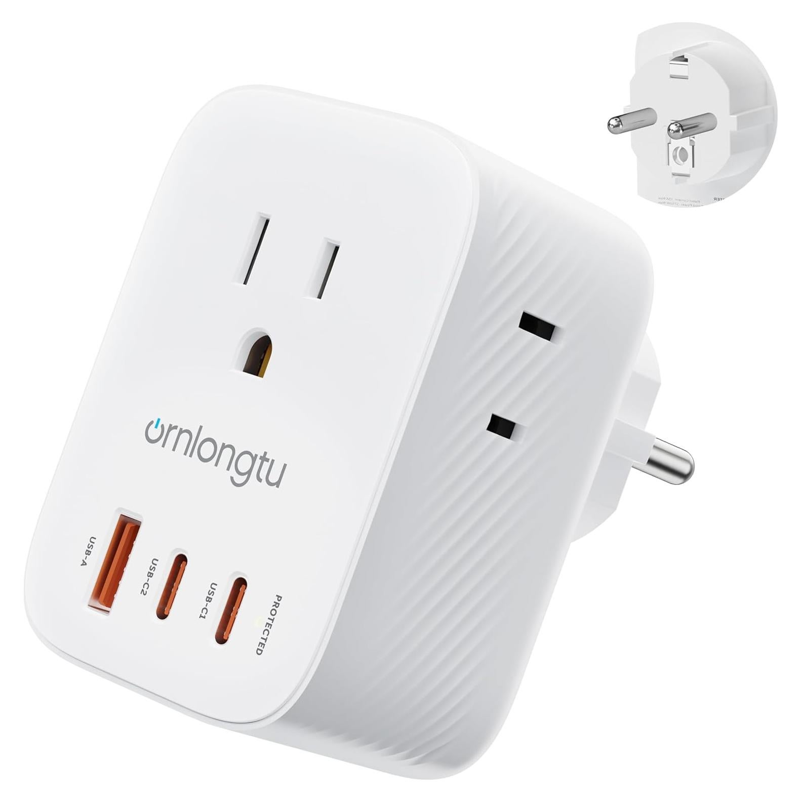 Adaptador de Enchufe de Viaje Tipo E/F 20W USB-C XiangRun