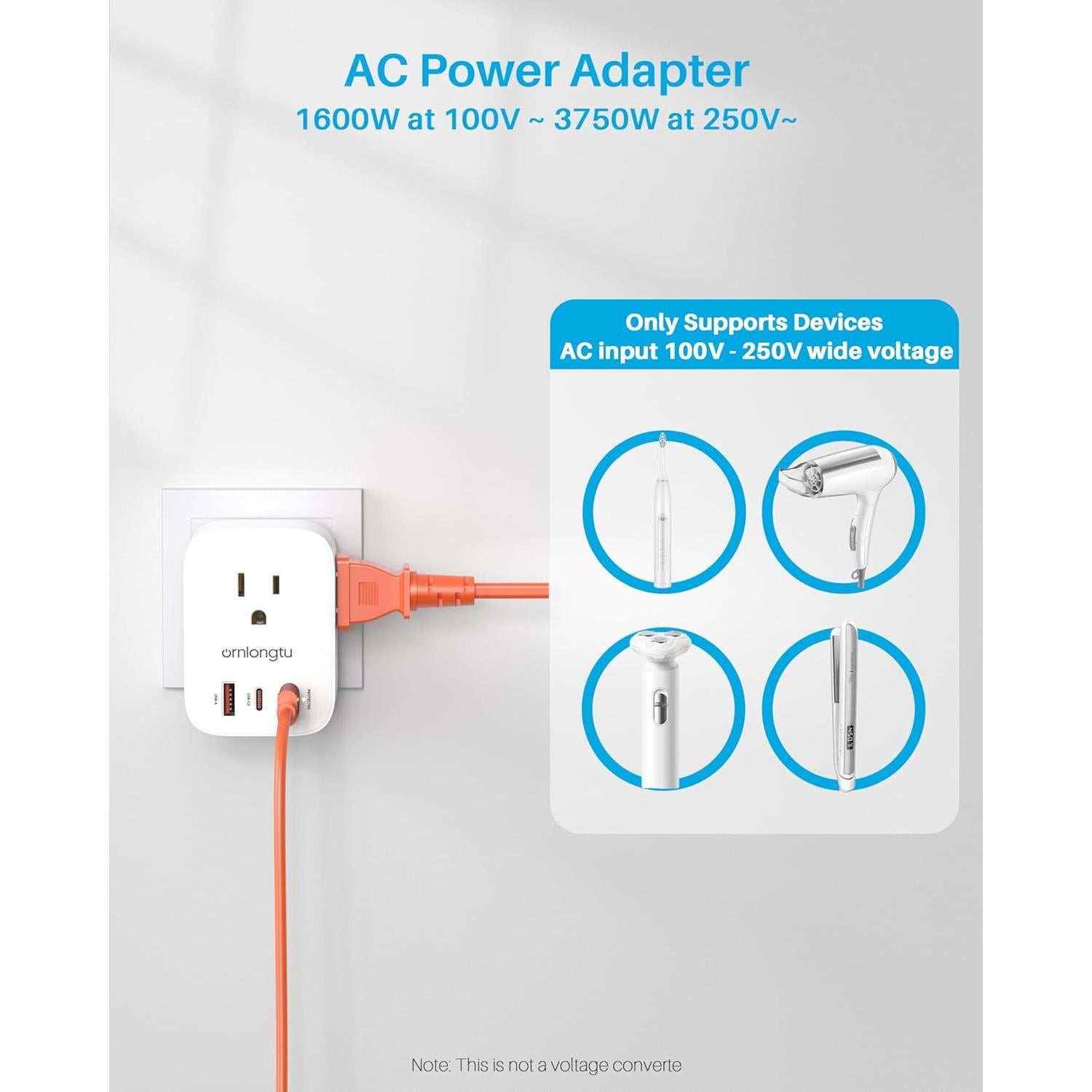 Adaptador de Enchufe de Viaje Tipo E/F 20W USB-C XiangRun