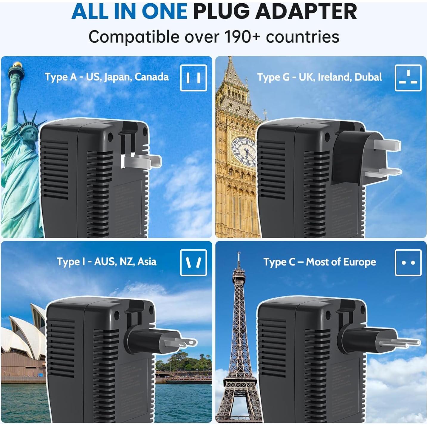 Convertidor de Voltaje DOACE 2000W 220V a 110V para Viajes