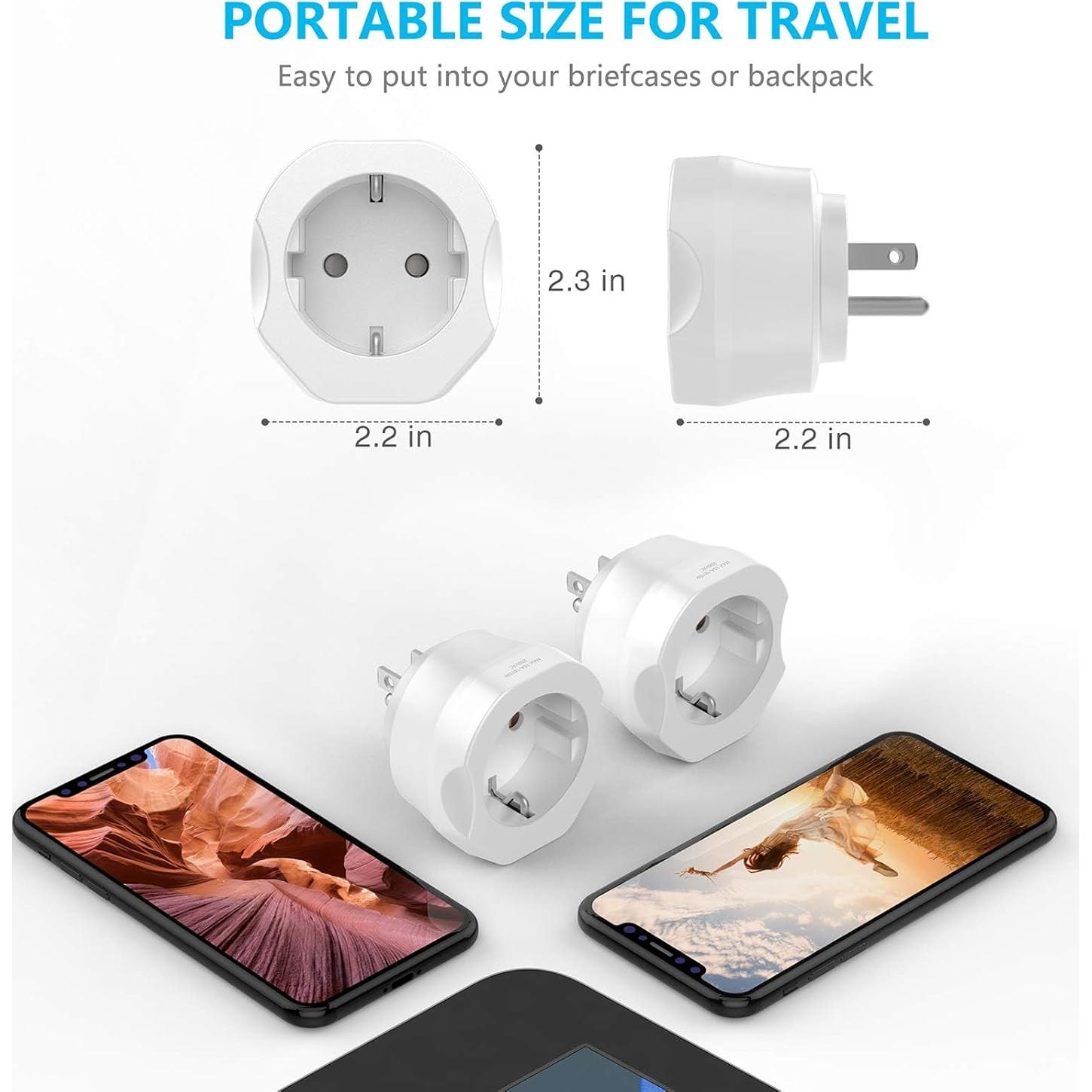 Adaptador de Enchufe Europeo a US VINTAR 3750W Tipo C E F