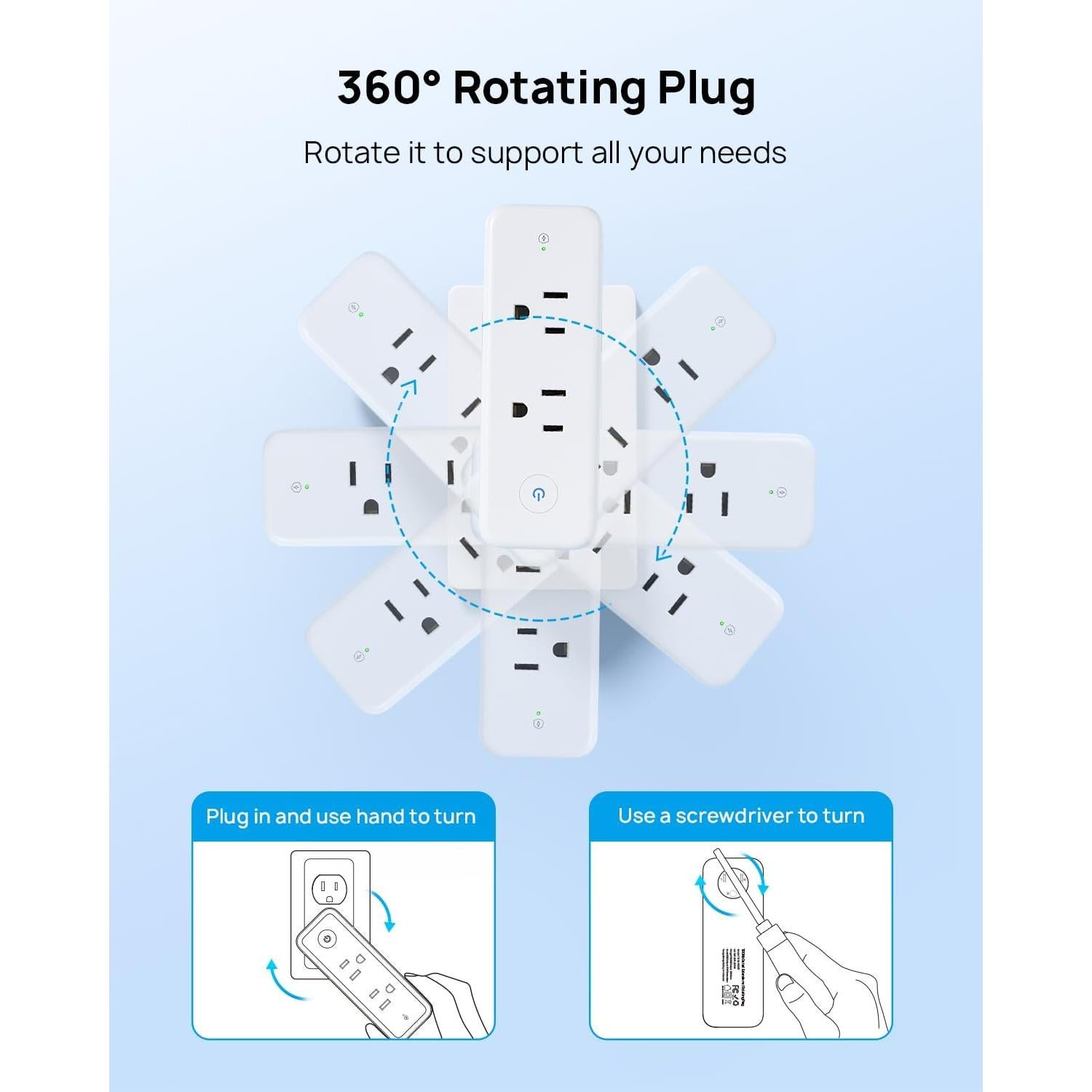 Extensor de Salida AC TROND 6 Salidas Rotatorio 360° 1440J
