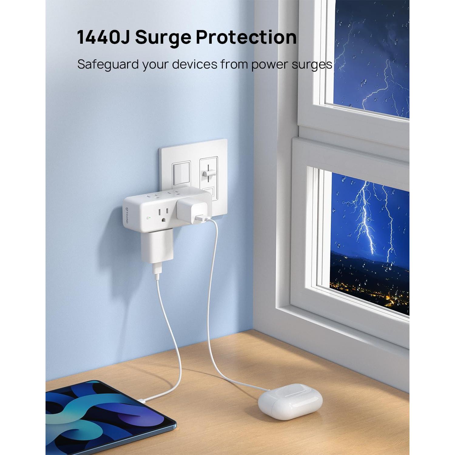 Extensor de Salida AC TROND 6 Salidas Rotatorio 360° 1440J