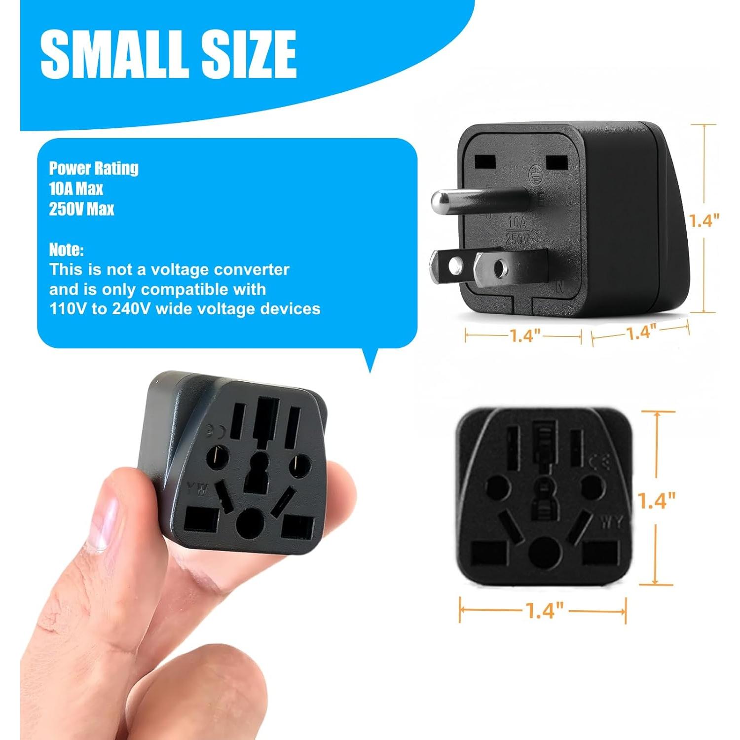 Adaptador de Enchufe de Viaje XinRunXing 2 Piezas Tipo B