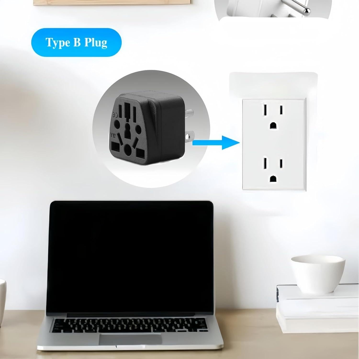 Adaptador de Enchufe de Viaje XinRunXing 2 Piezas Tipo B