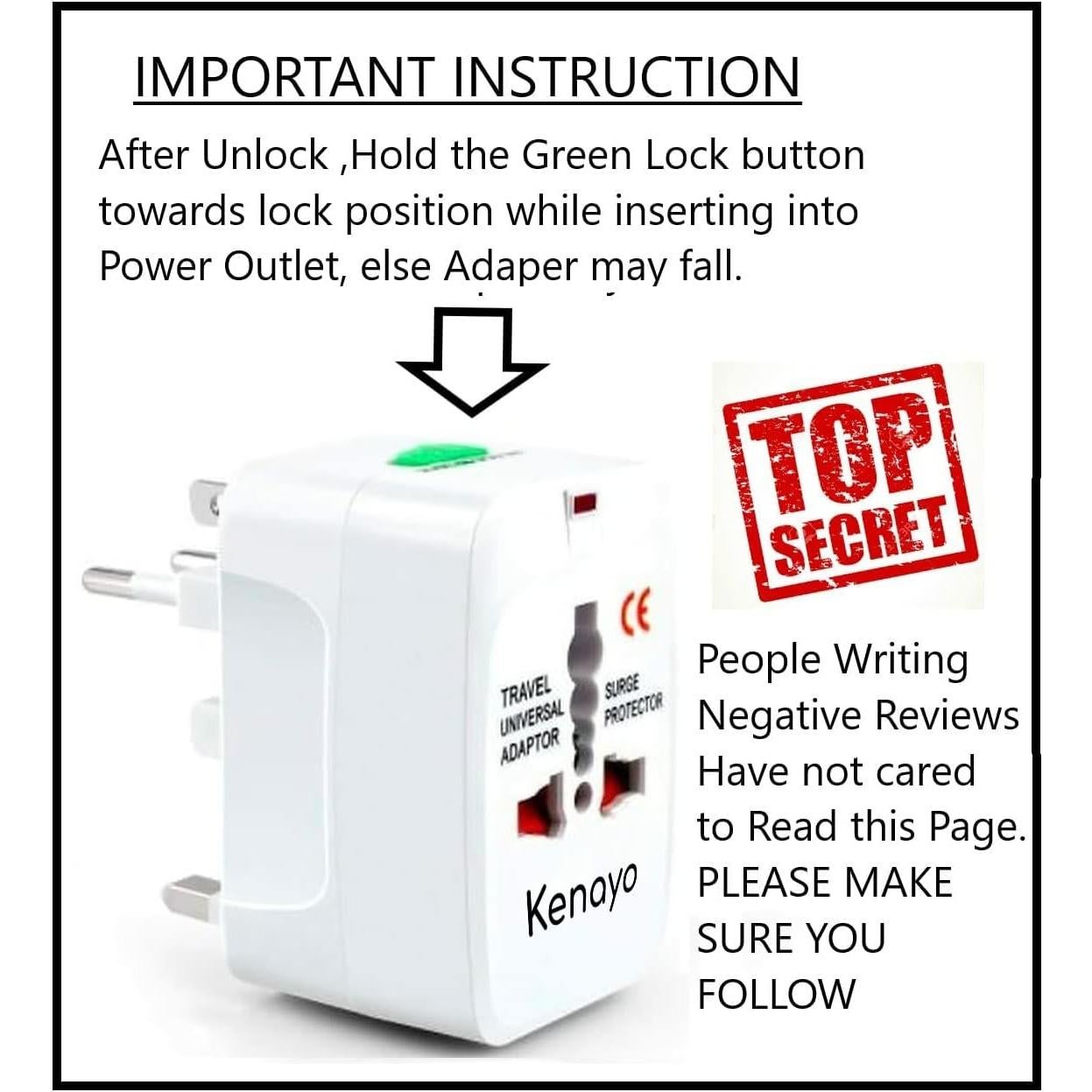 Adaptador de Corriente Universal Kenayo - Cargador de Viaje Internacional