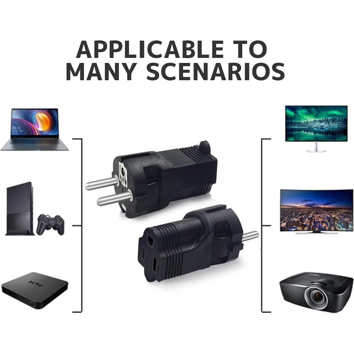 Adaptador de Viaje Tipo E/F Yinleader 2 Salidas 220V Europa