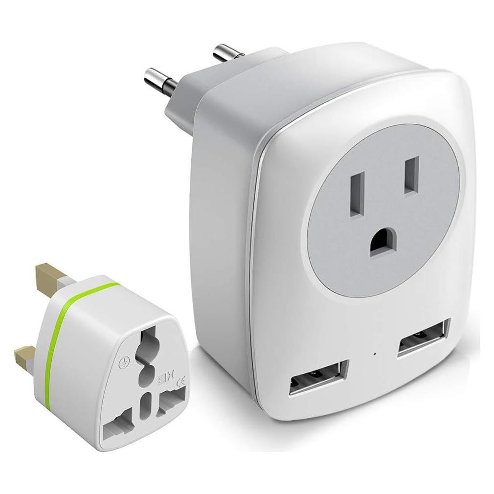 Adaptador de Enchufe de Viaje JARVANIA Tipo C y G 220V