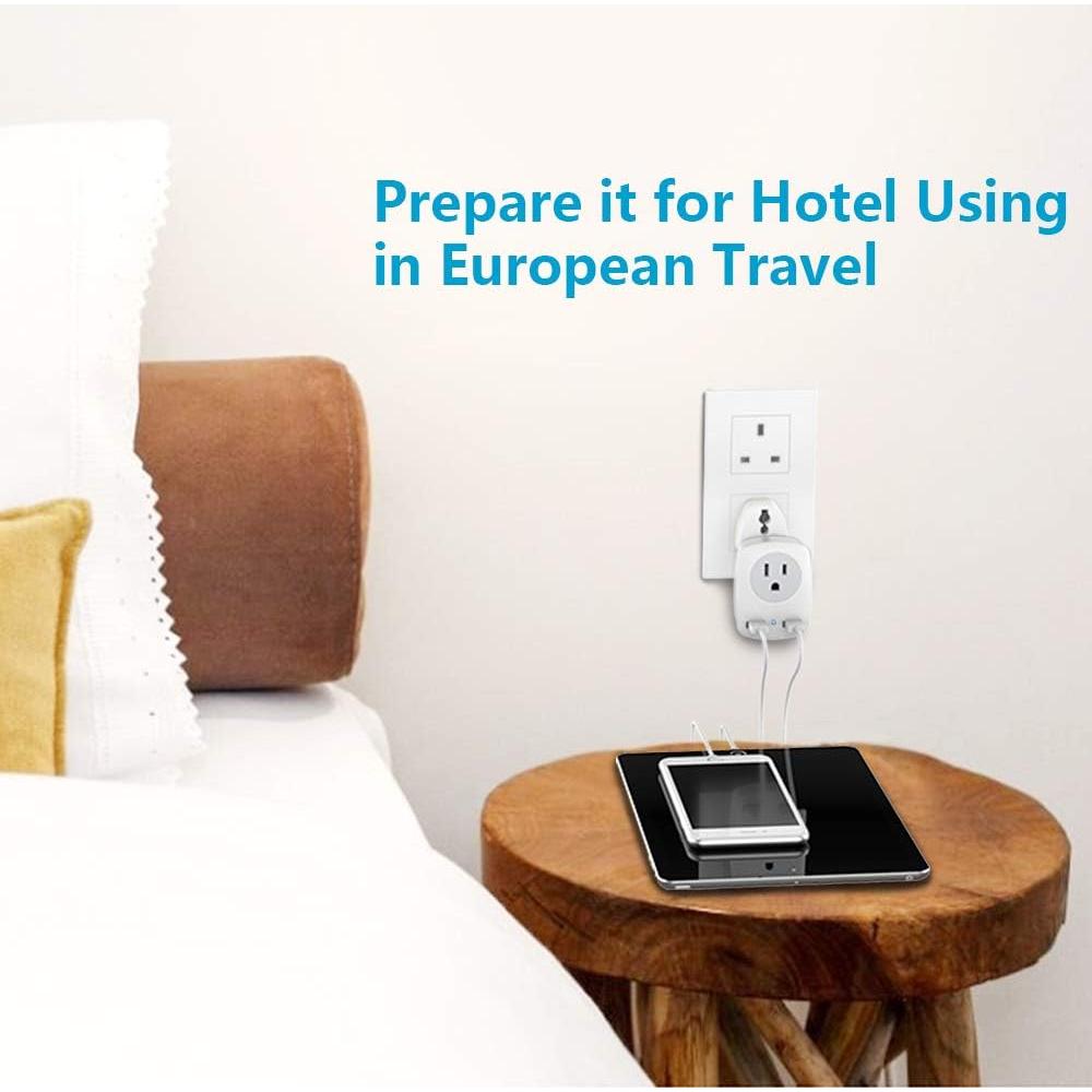 Adaptador de Enchufe de Viaje JARVANIA Tipo C y G 220V