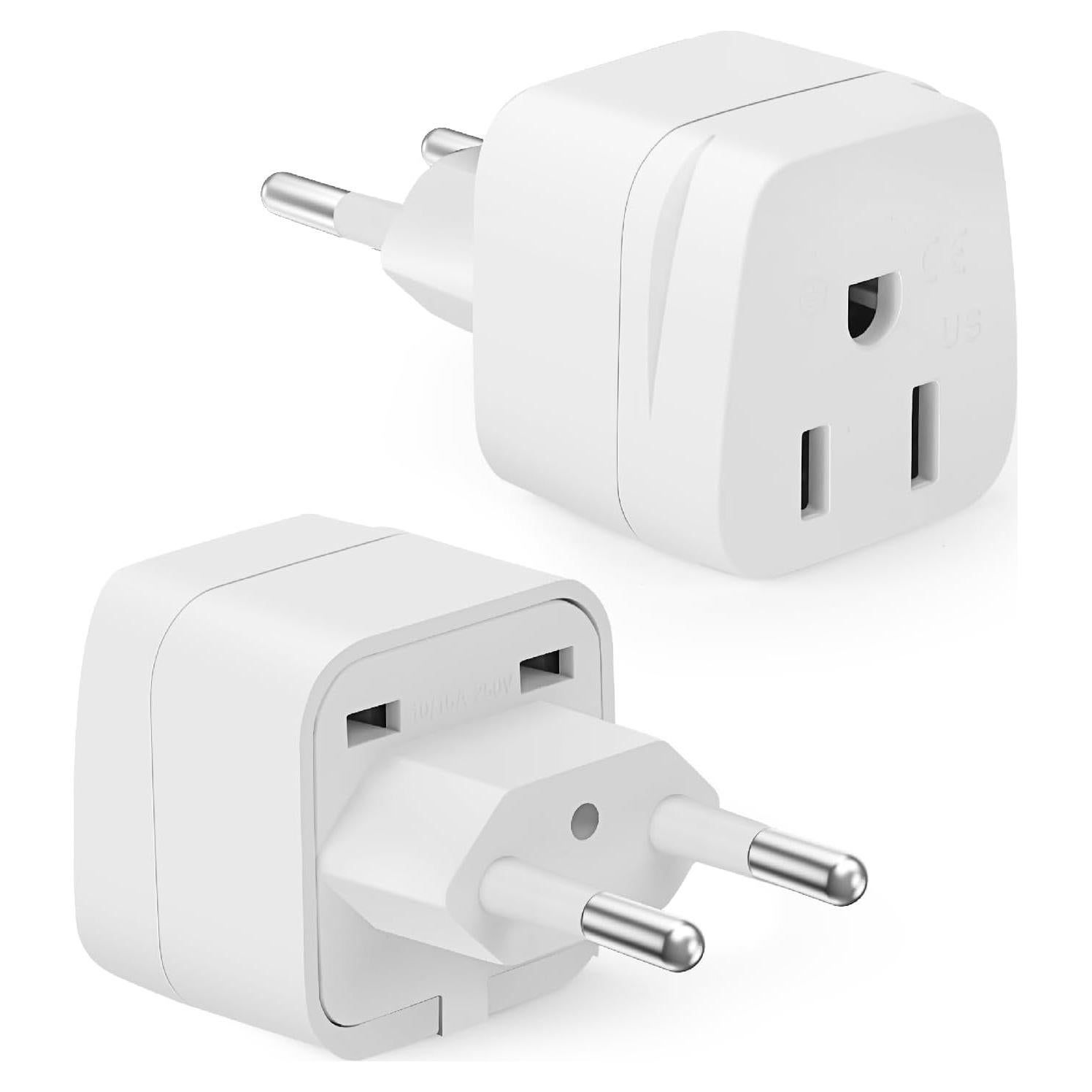 Adaptador de Enchufe de Viaje Bates Choice Tipo C - Paquete de 2