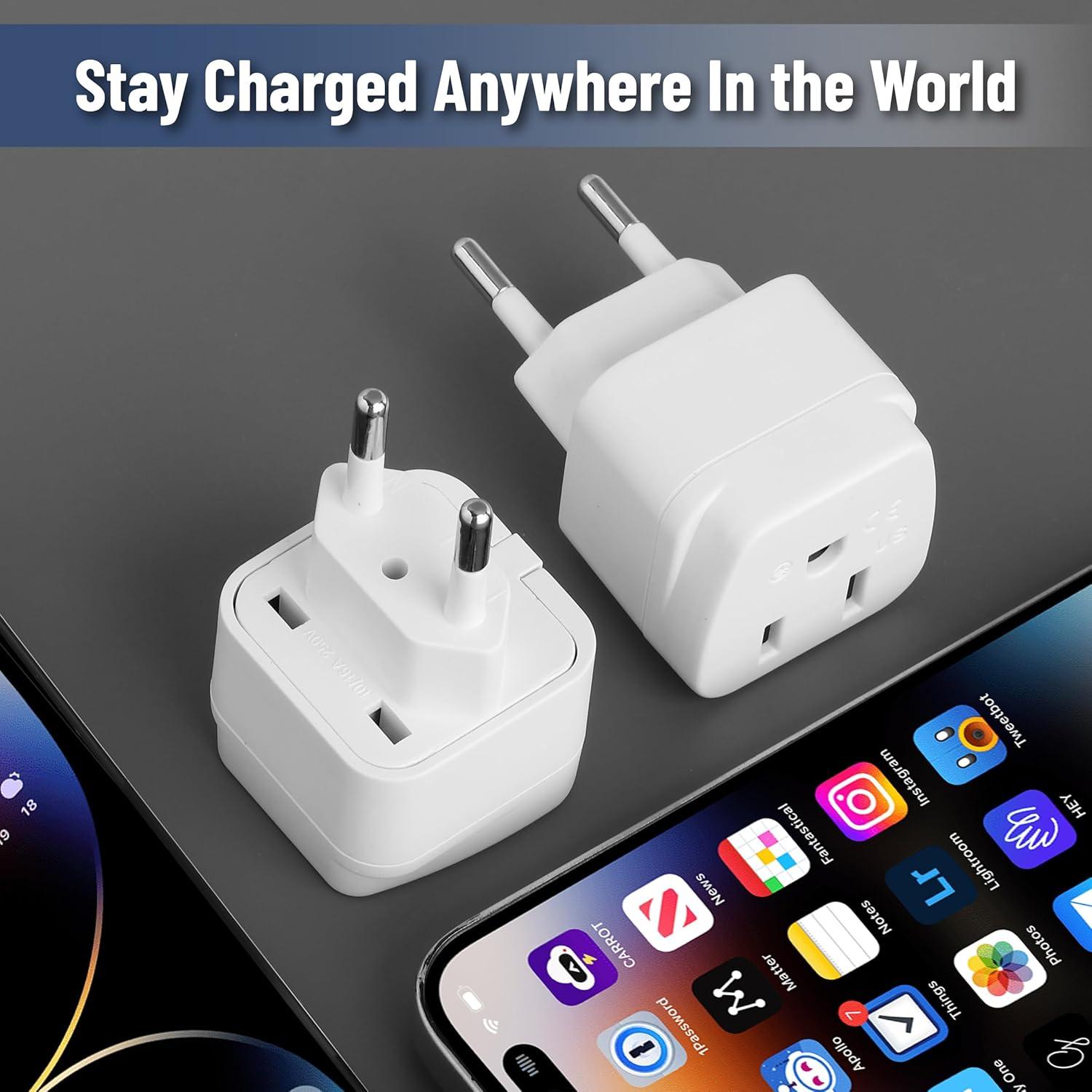 Adaptador de Enchufe de Viaje Bates Choice Tipo C - Paquete de 2