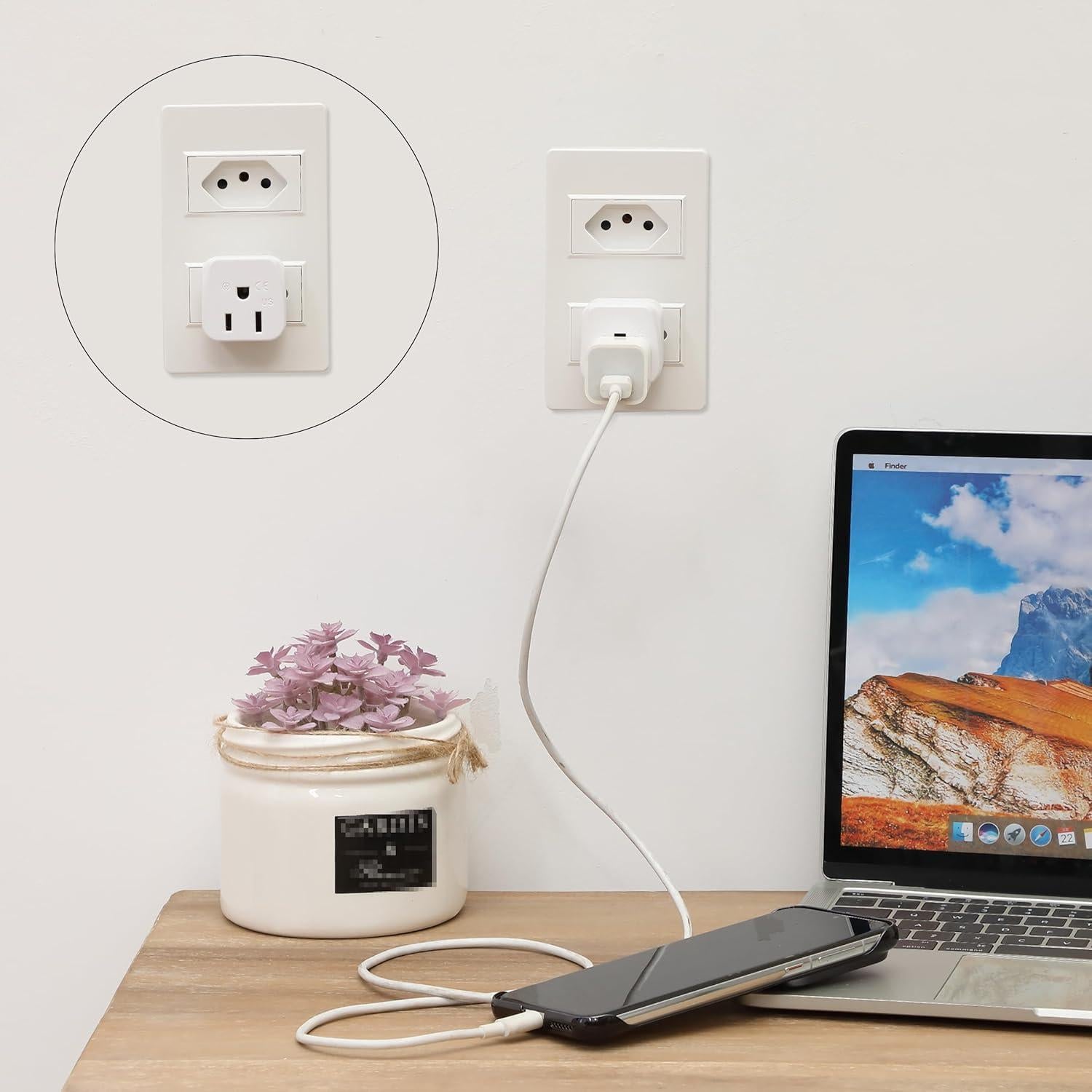 Adaptador de Enchufe de Viaje Bates Choice Tipo C - Paquete de 2