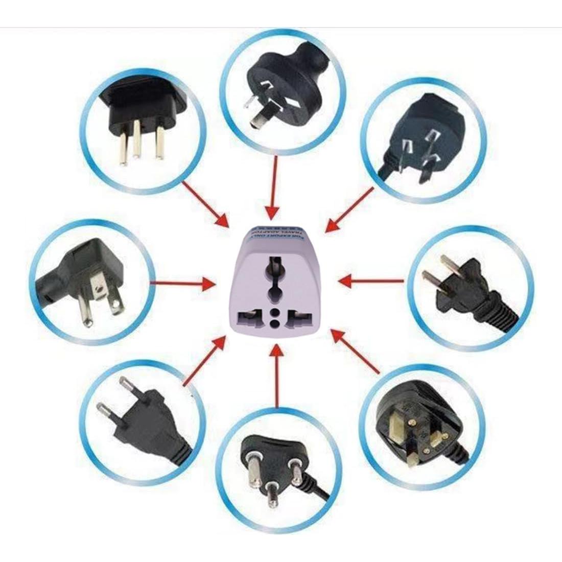 Adaptador de Enchufe de Poder 2 PZS Blanco - Viaje Mundial