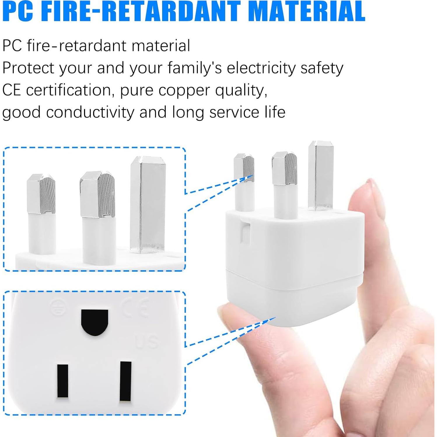 Adaptador de Enchufe Tipo G OFOAEEA 2 Pack EE. UU. a Reino Unido