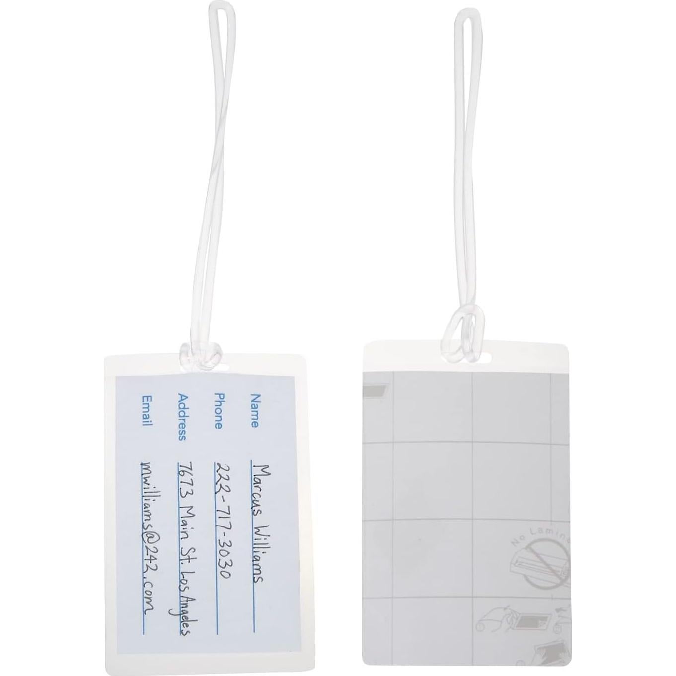 Etiquetas de Equipaje Autolaminadas Juvale 30-Pack 10.4x6.6 cm