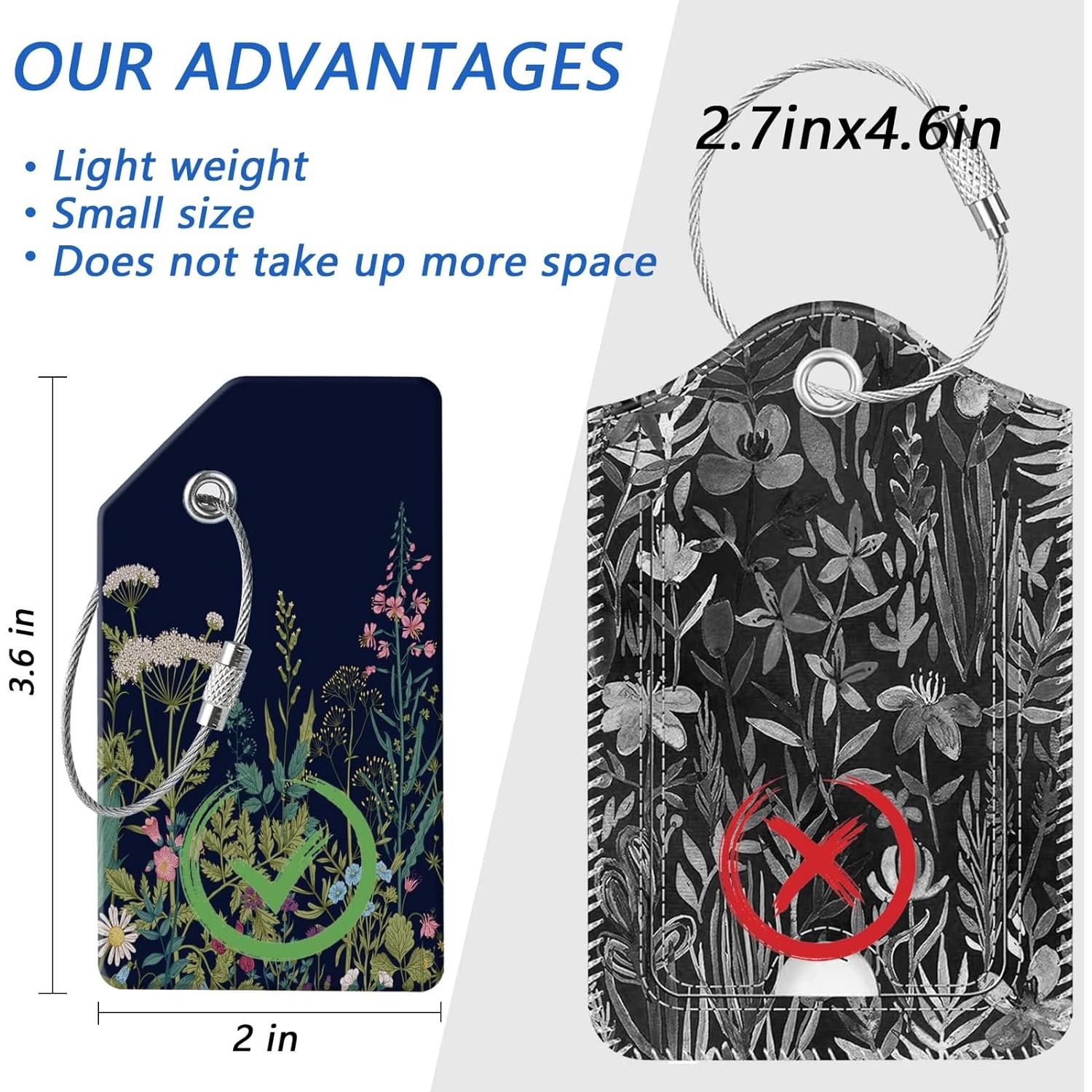 Etiquetas de Equipaje ZYAOTWQZ 2 Piezas Flor 8.89x5.08cm