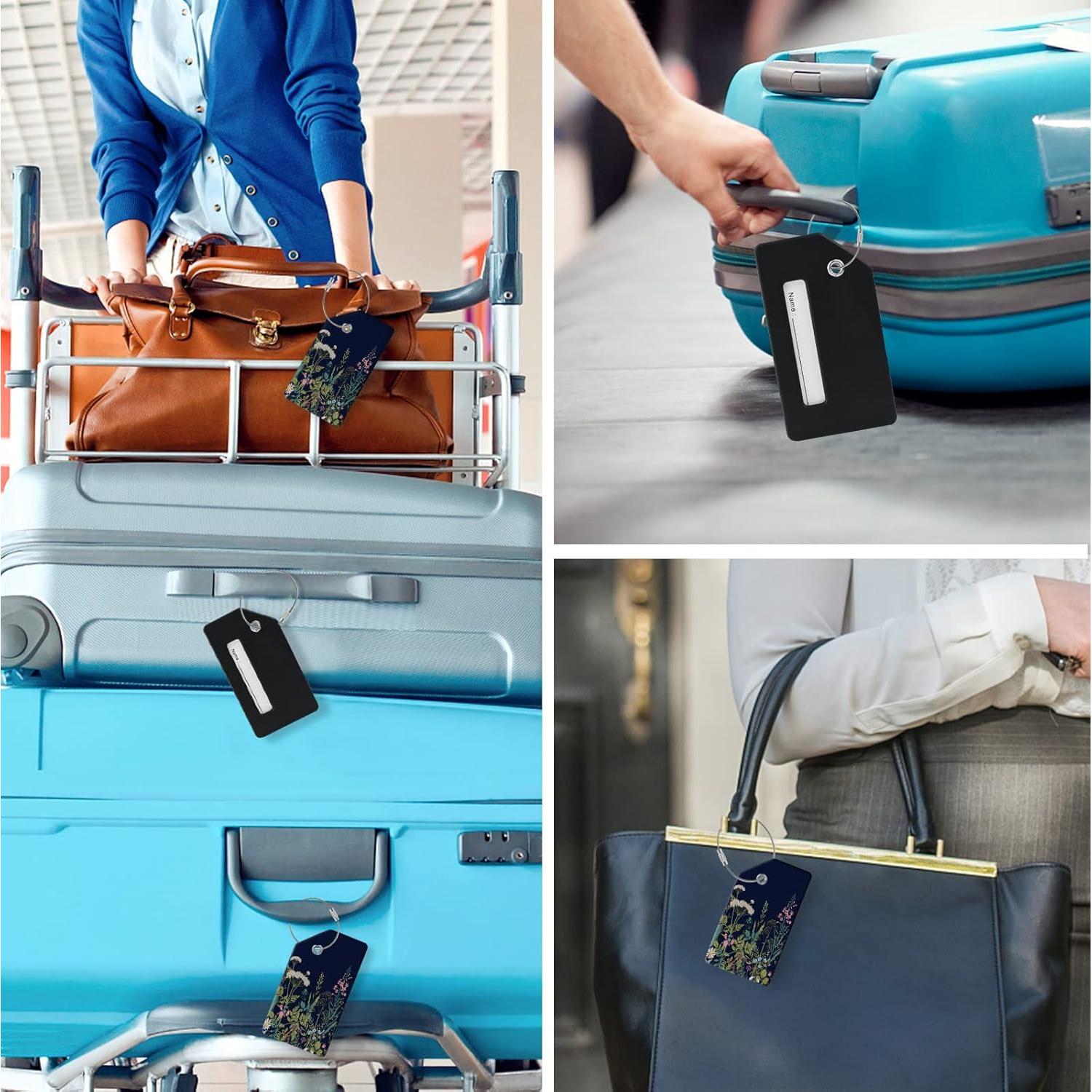 Etiquetas de Equipaje ZYAOTWQZ 2 Piezas Flor 8.89x5.08cm