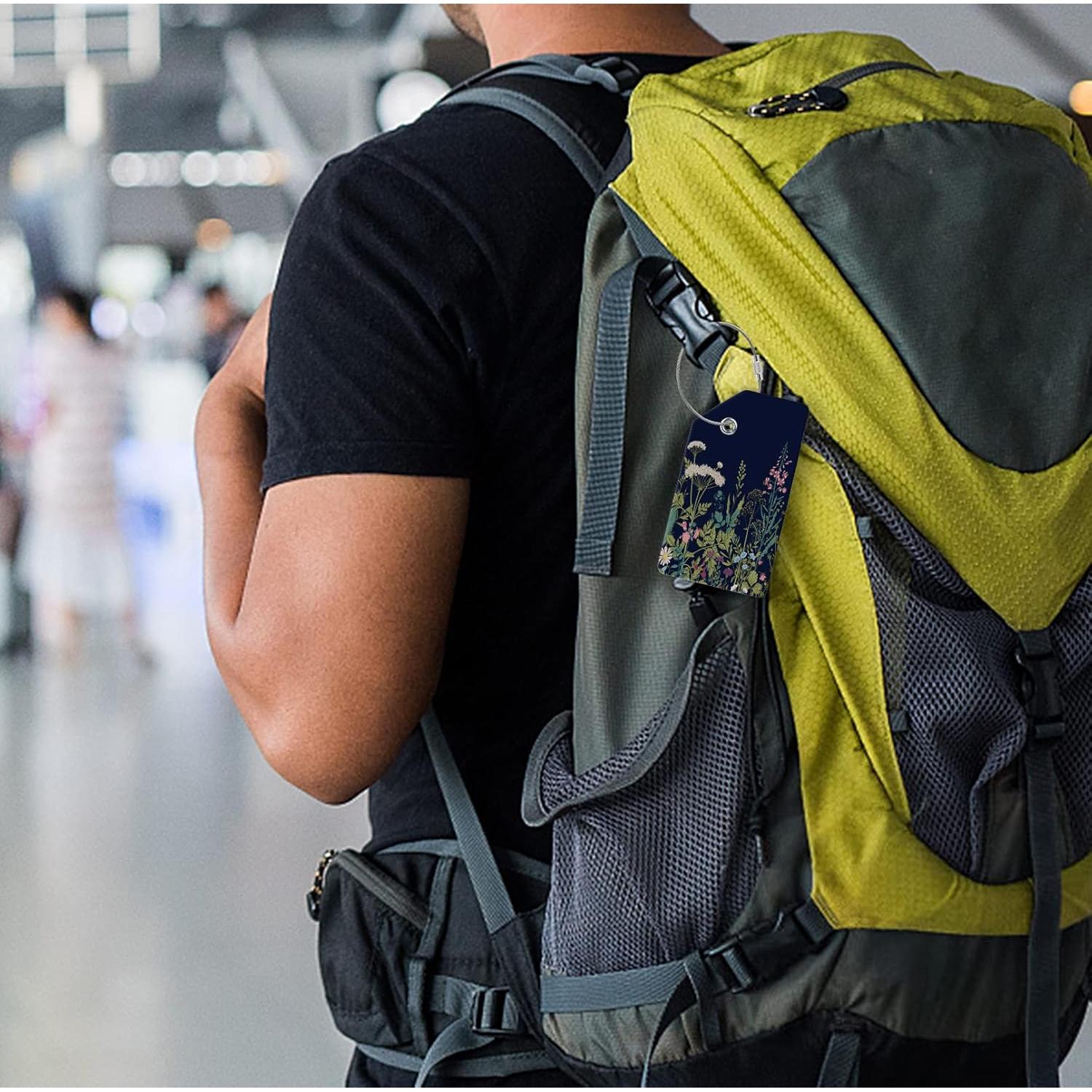 Etiquetas de Equipaje ZYAOTWQZ 2 Piezas Flor 8.89x5.08cm