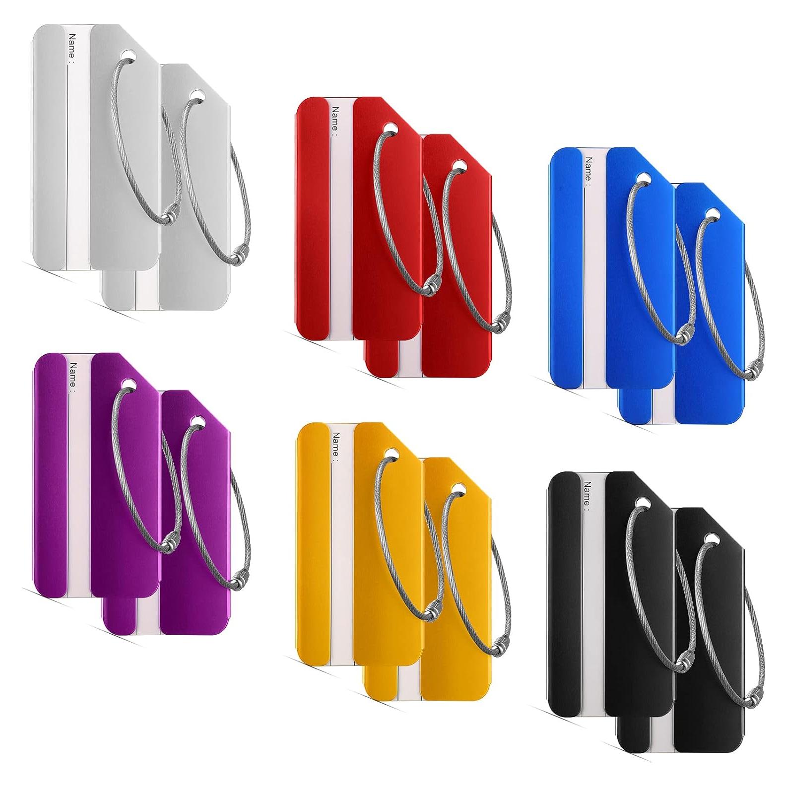 12 Etiquetas de Equipaje Weewooday Aluminio Impermeables