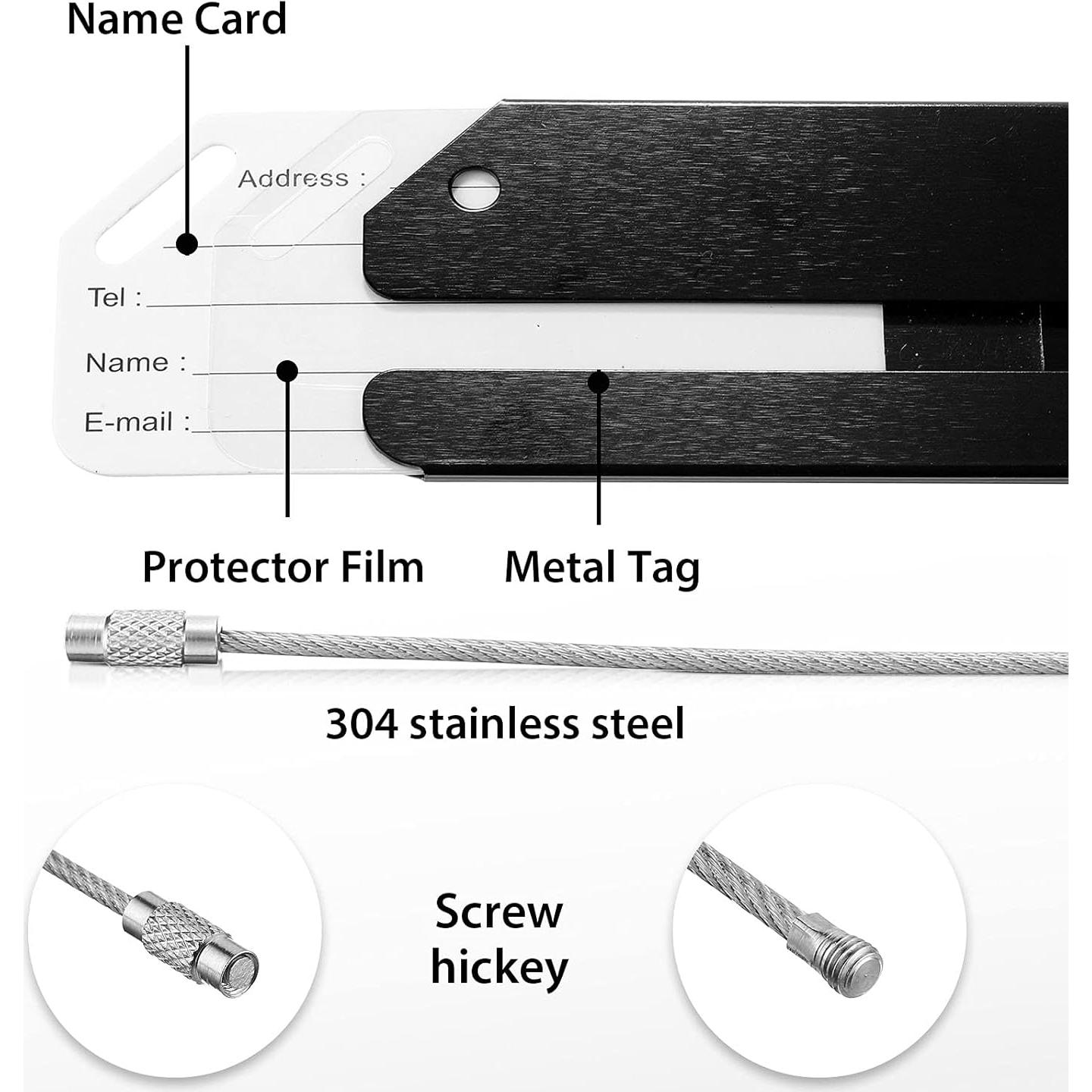 12 Etiquetas de Equipaje Weewooday Aluminio Impermeables