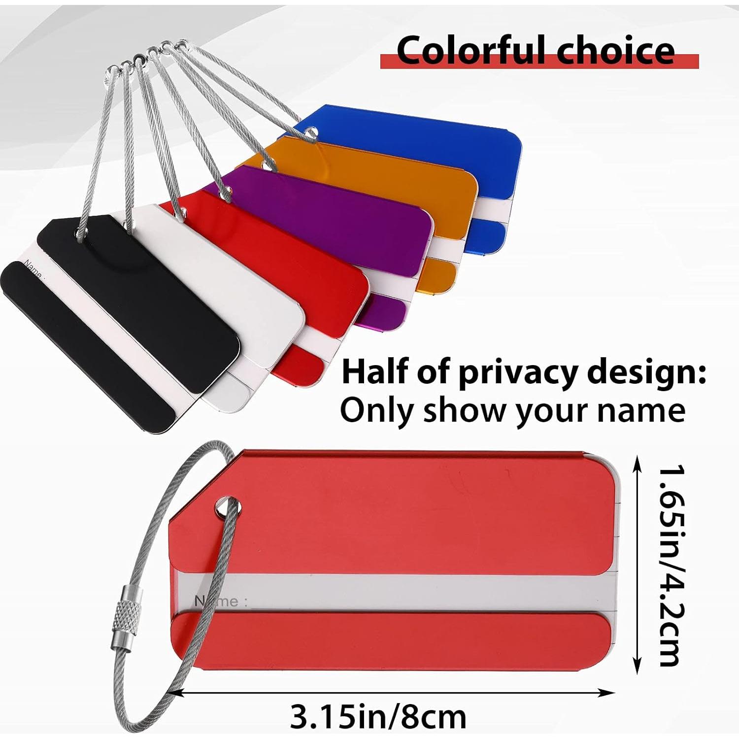 12 Etiquetas de Equipaje Weewooday Aluminio Impermeables