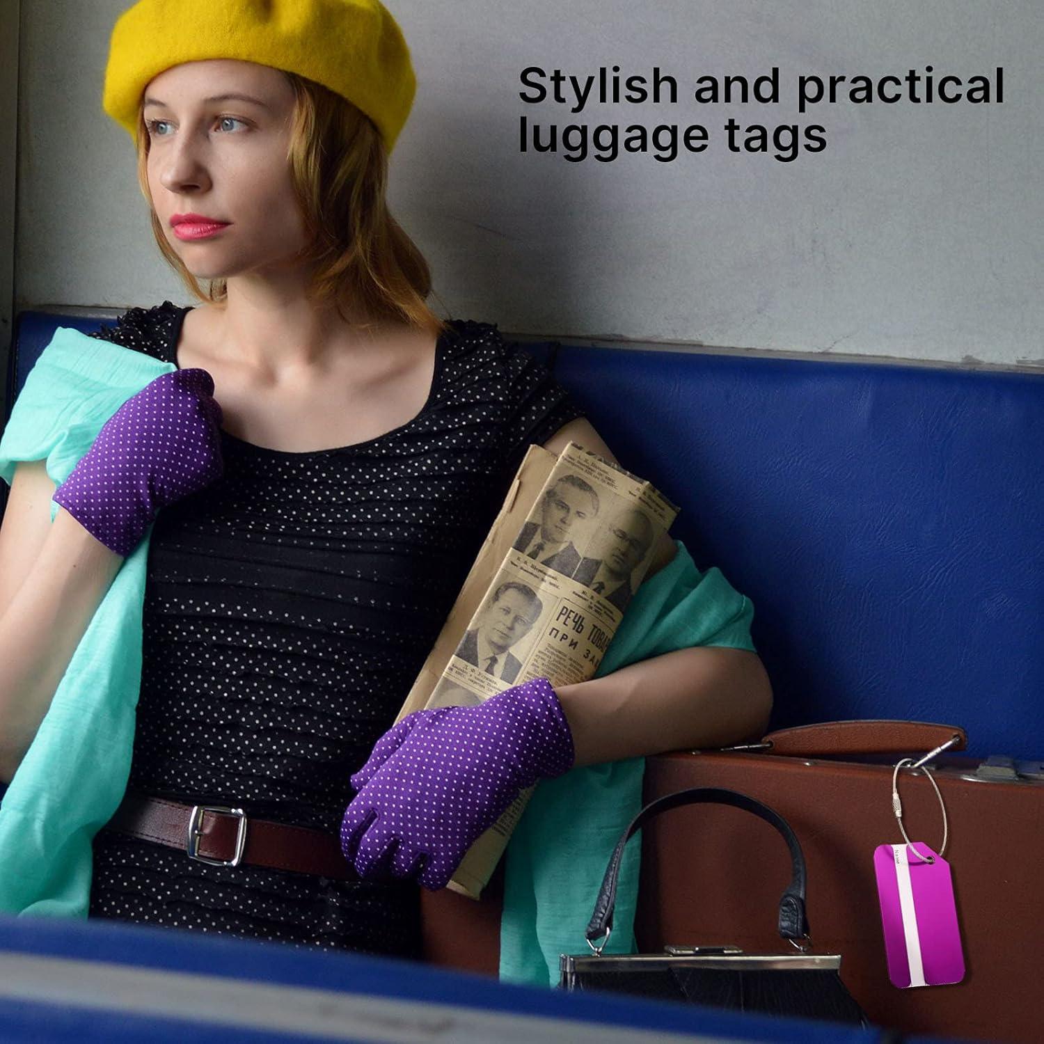 12 Etiquetas de Equipaje Weewooday Aluminio Impermeables