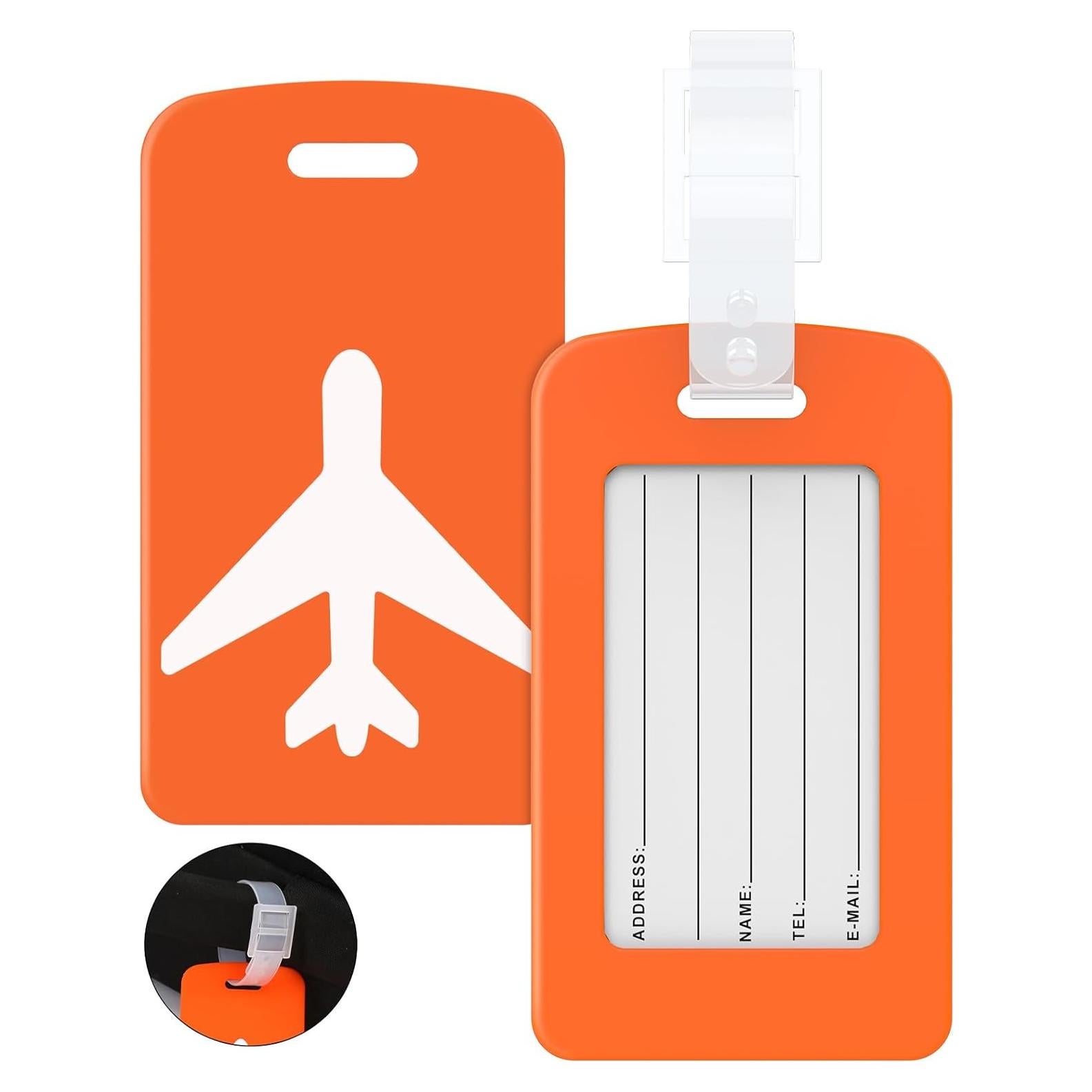 Etiquetas de Equipaje de Silicona Maromalife 2 Pack Naranja