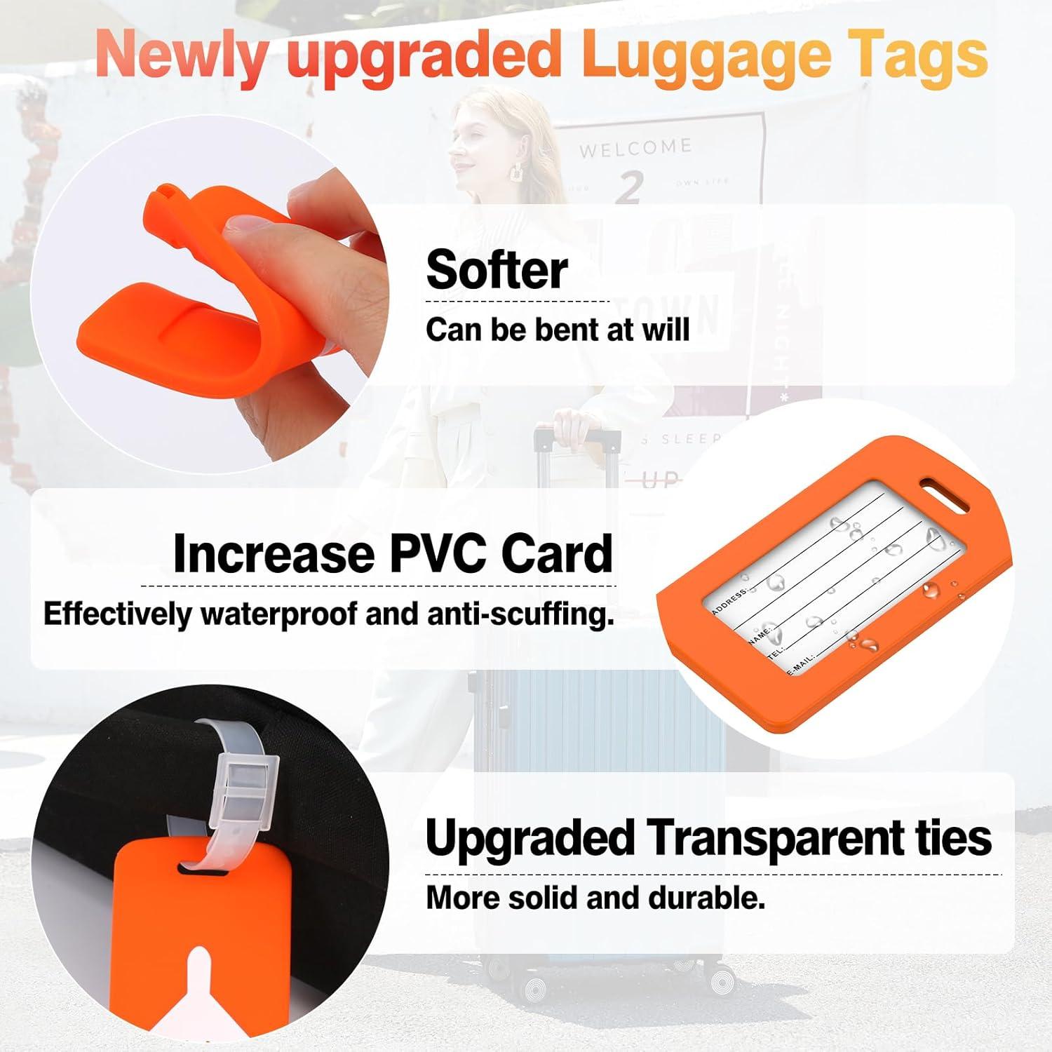 Etiquetas de Equipaje de Silicona Maromalife 2 Pack Naranja