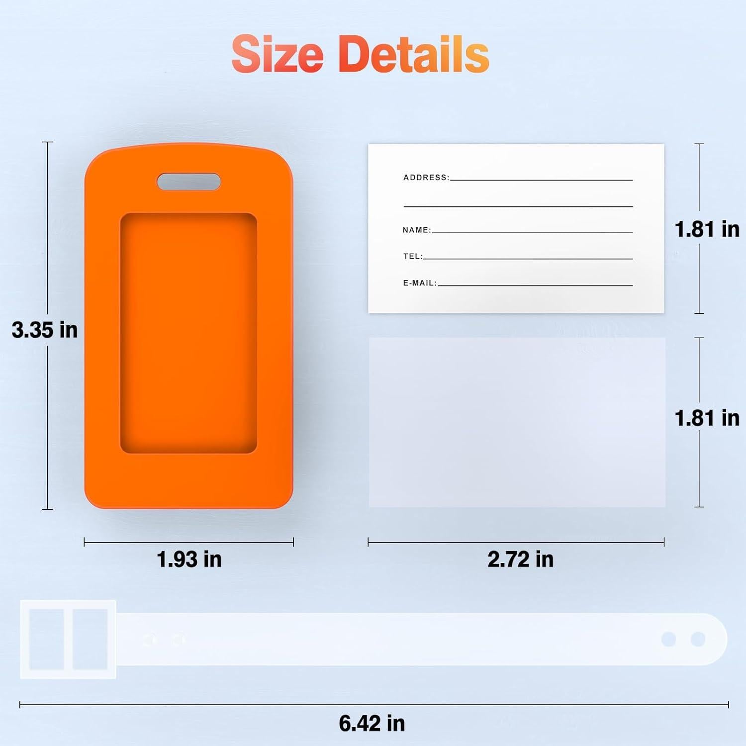 Etiquetas de Equipaje de Silicona Maromalife 2 Pack Naranja