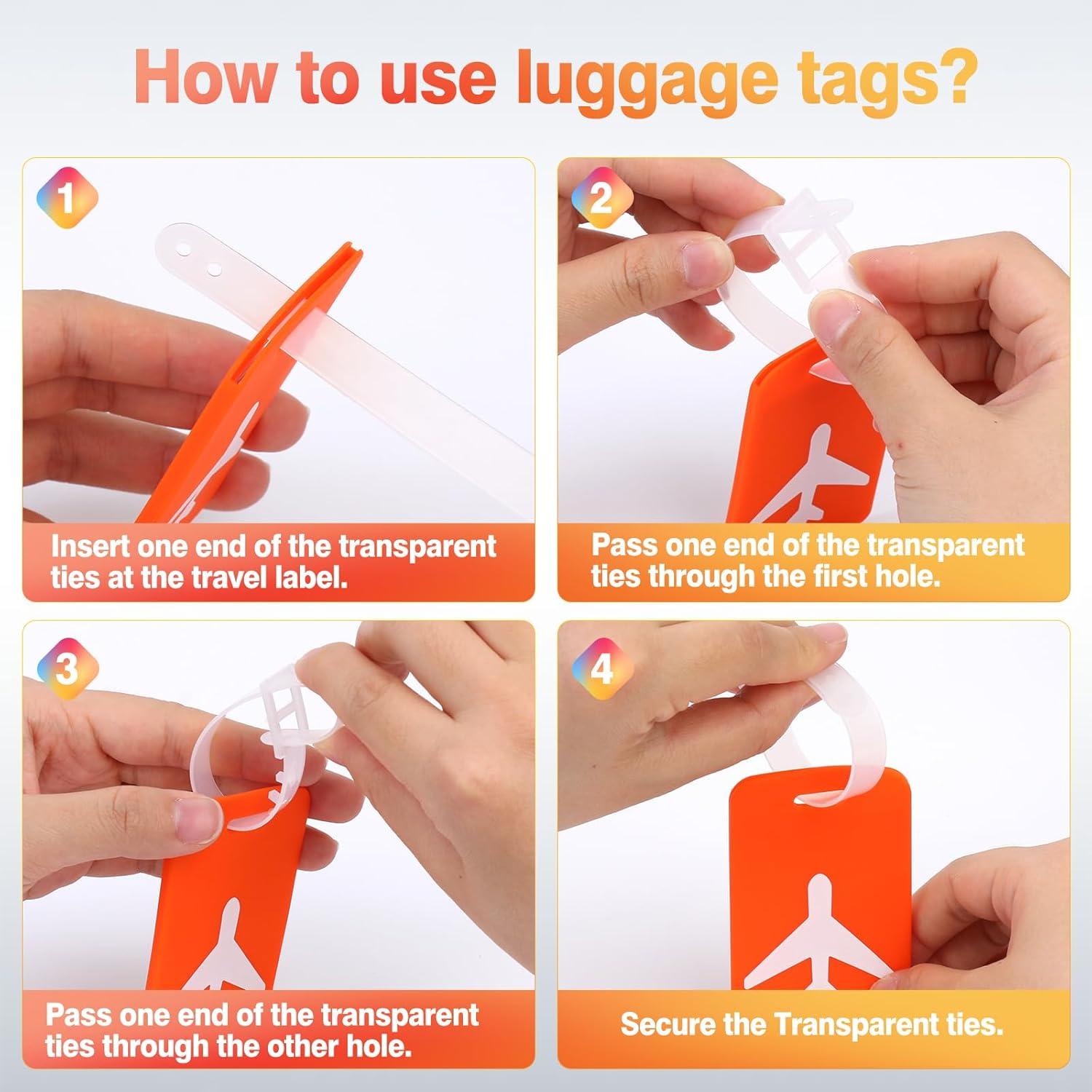 Etiquetas de Equipaje de Silicona Maromalife 2 Pack Naranja