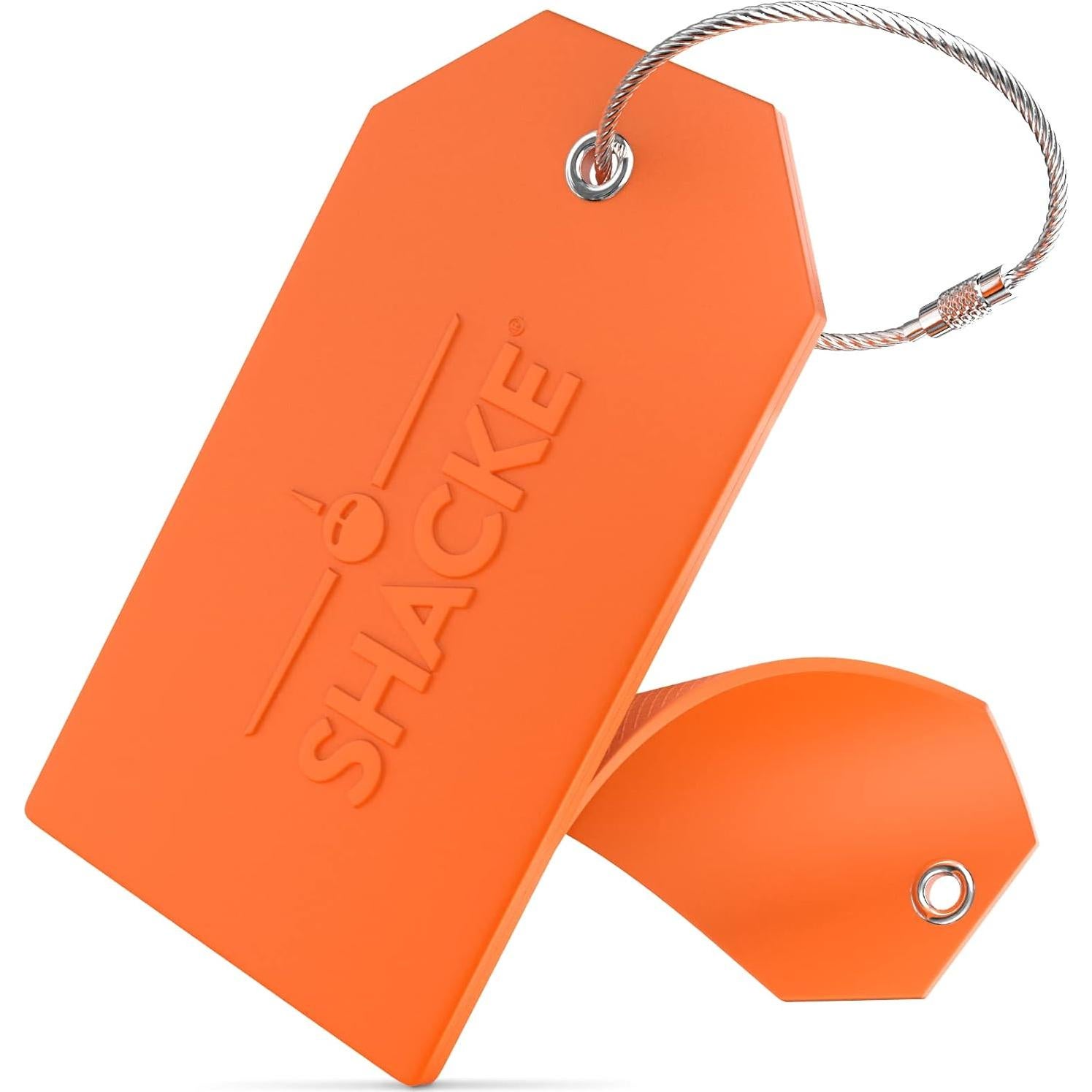 Etiquetas de Equipaje Shacke con Bucle de Acero (2pcs) Naranja