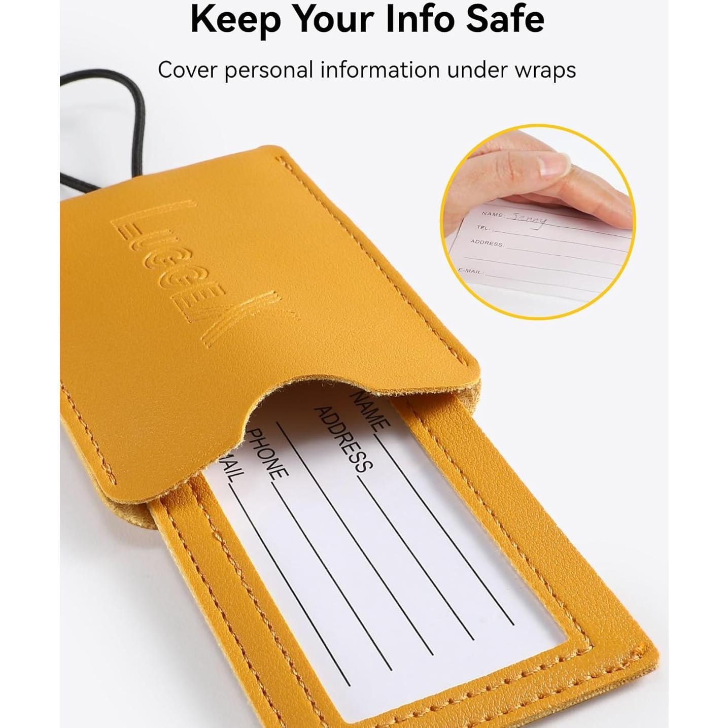 Etiquetas de Equipaje LUGGEX 2 Piezas Negro con Protección de Privacidad