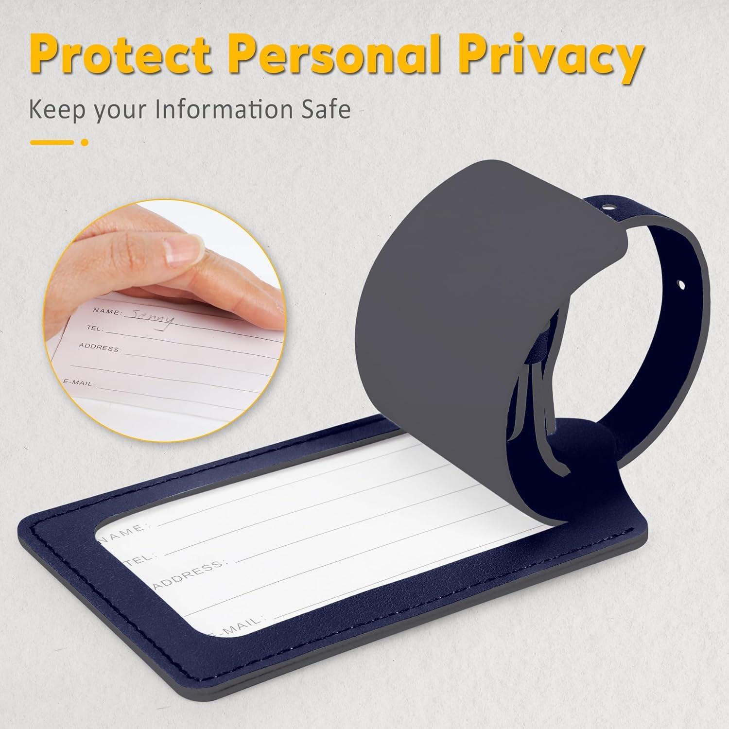 8 Etiquetas de Equipaje de Cuero Travelambo - Duraderas y Personalizables