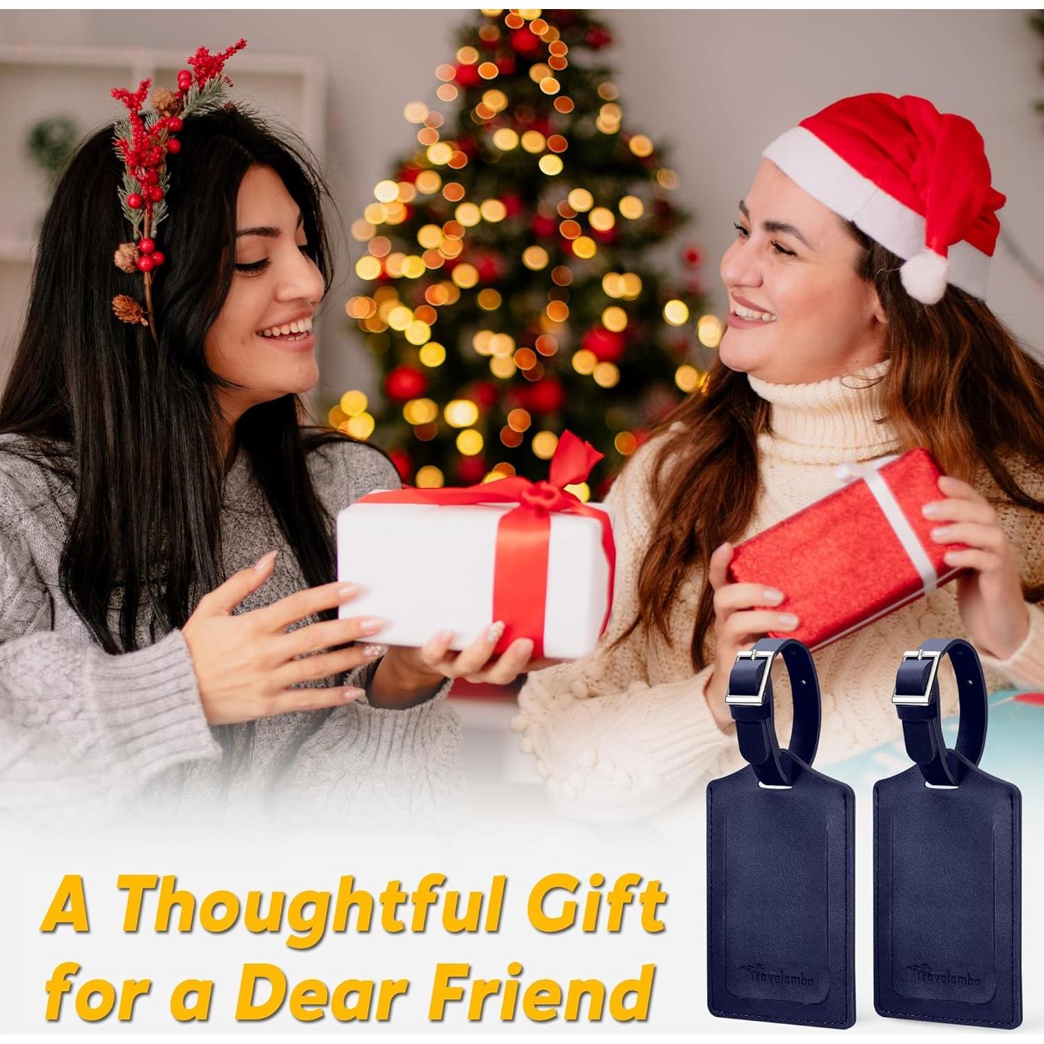 8 Etiquetas de Equipaje de Cuero Travelambo - Duraderas y Personalizables