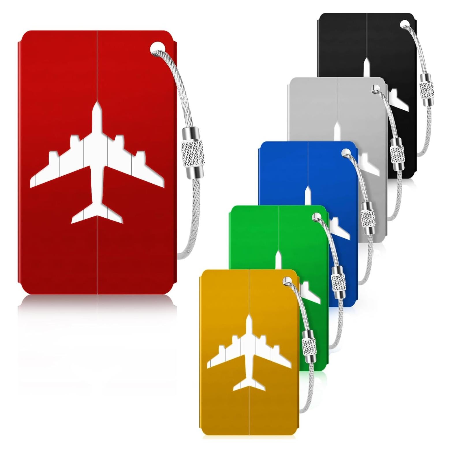 Etiquetas de Equipaje Lorzot, 6 Piezas Metal Multicolor