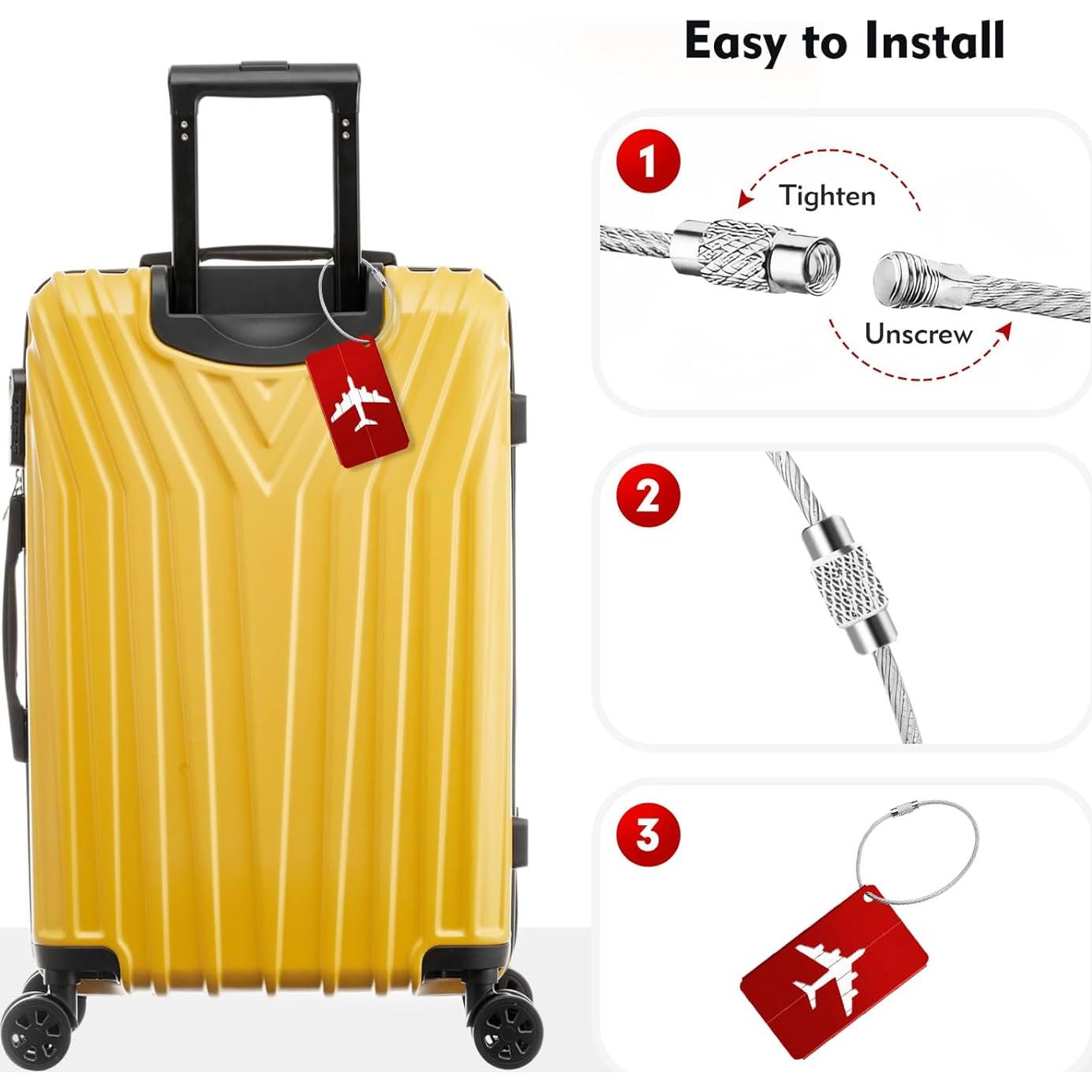 Etiquetas de Equipaje Lorzot, 6 Piezas Metal Multicolor