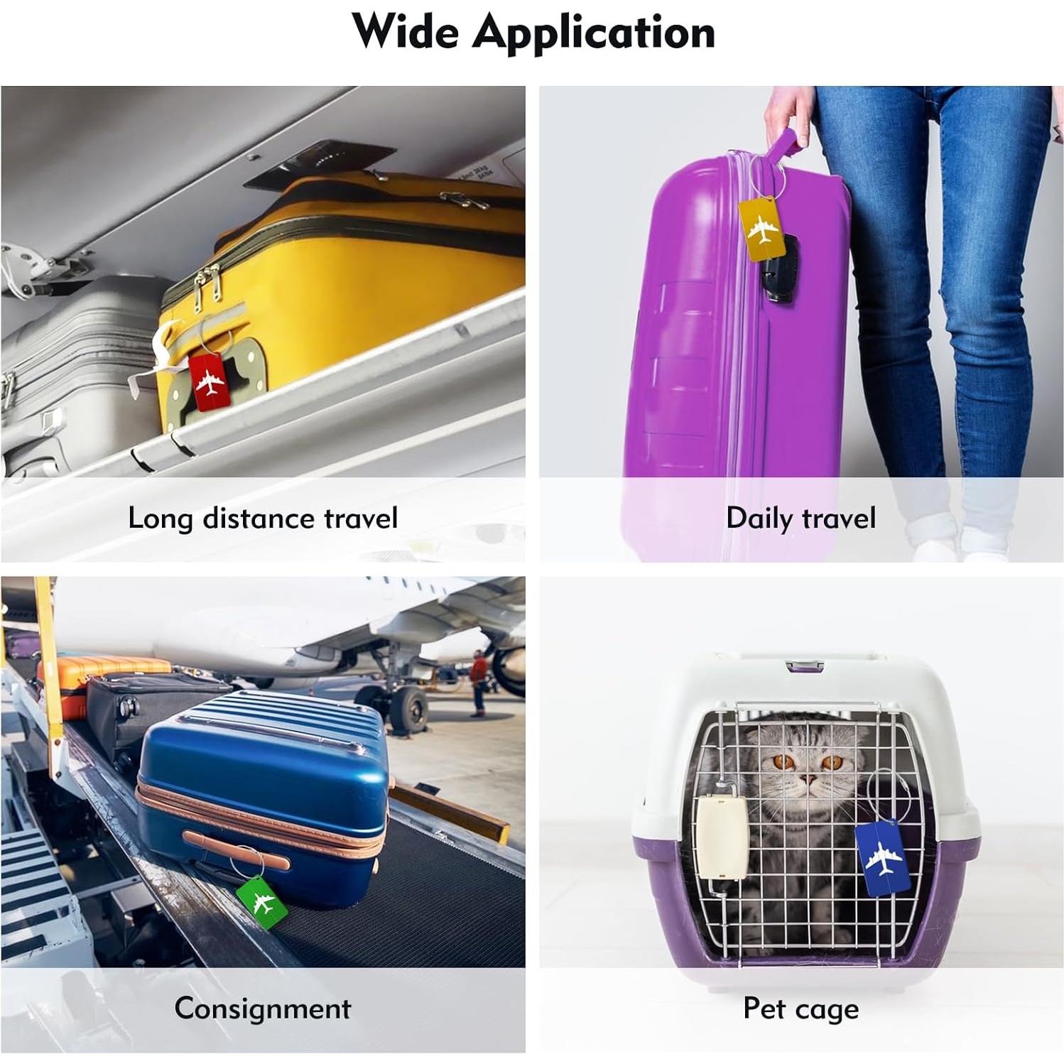 Etiquetas de Equipaje Lorzot, 6 Piezas Metal Multicolor