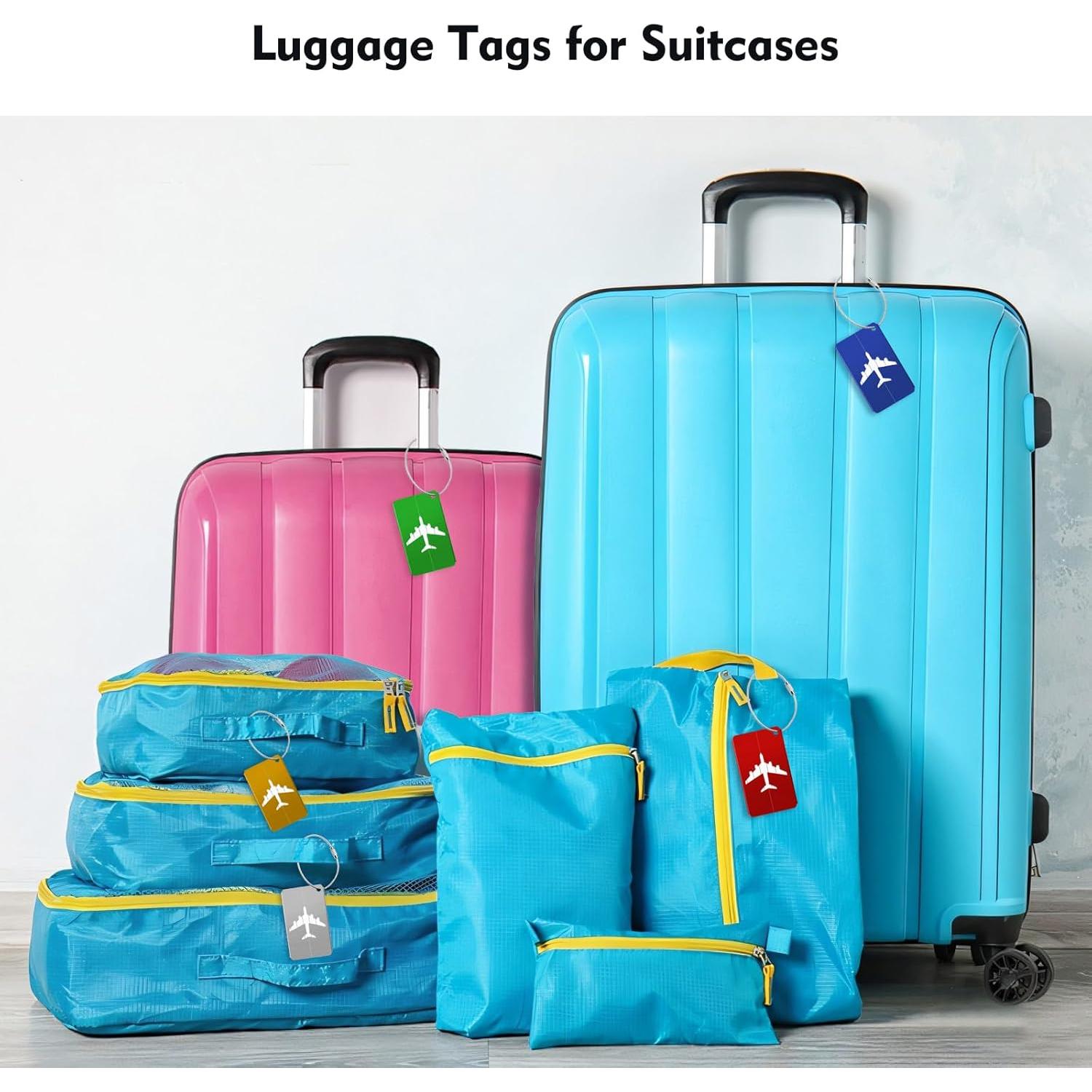 Etiquetas de Equipaje Lorzot, 6 Piezas Metal Multicolor