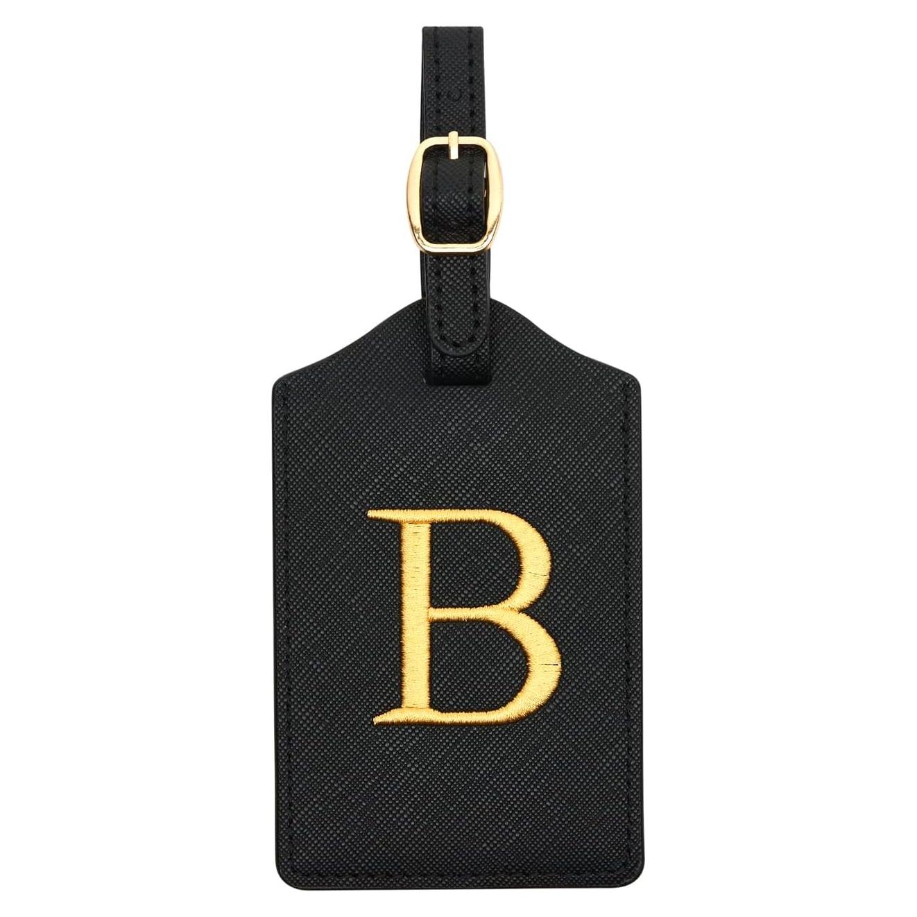 Etiqueta de Equipaje de Cuero PU CHOIEO con Iniciales Bordadas