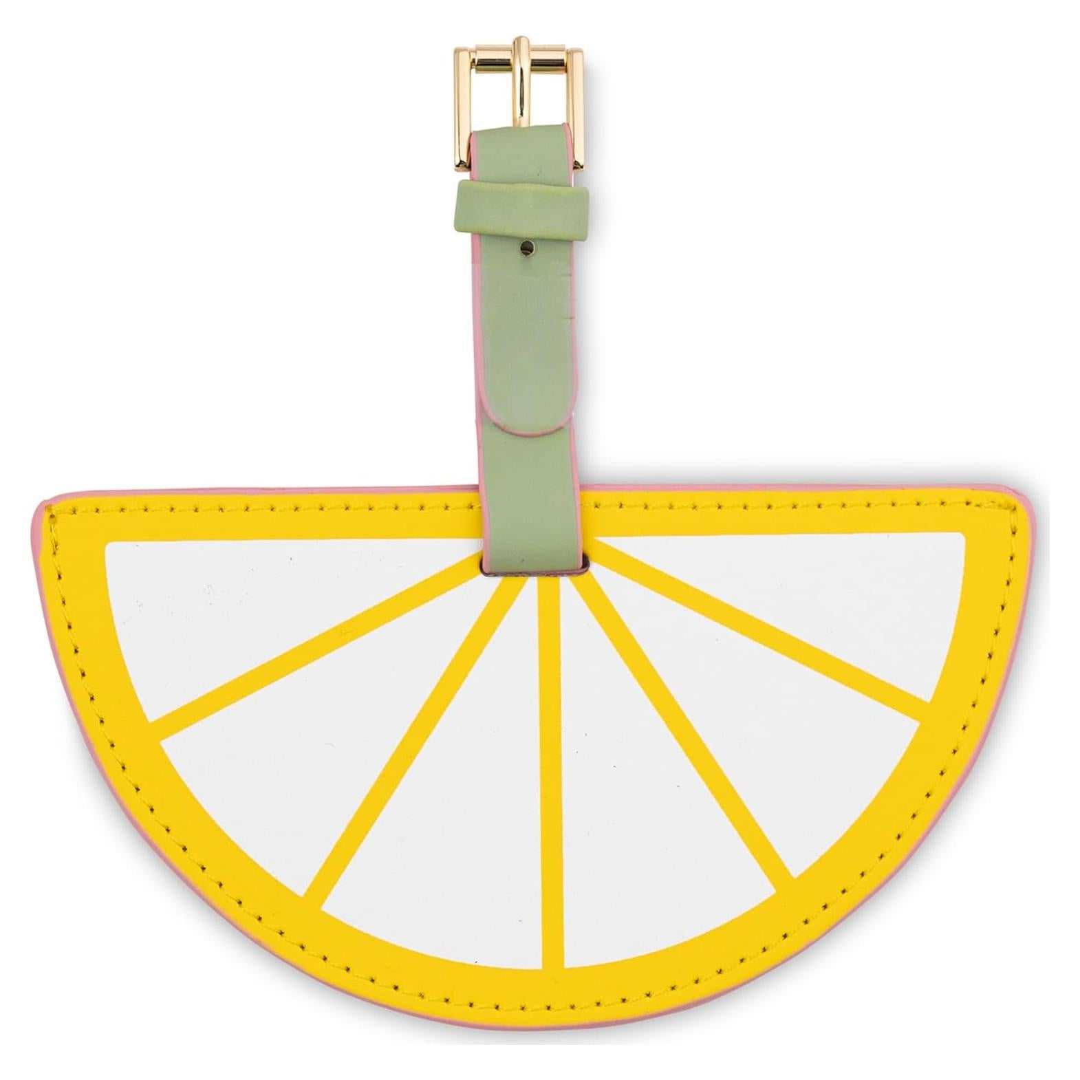 Etiqueta de Equipaje Vegana Redonda Kate Spade Amarilla