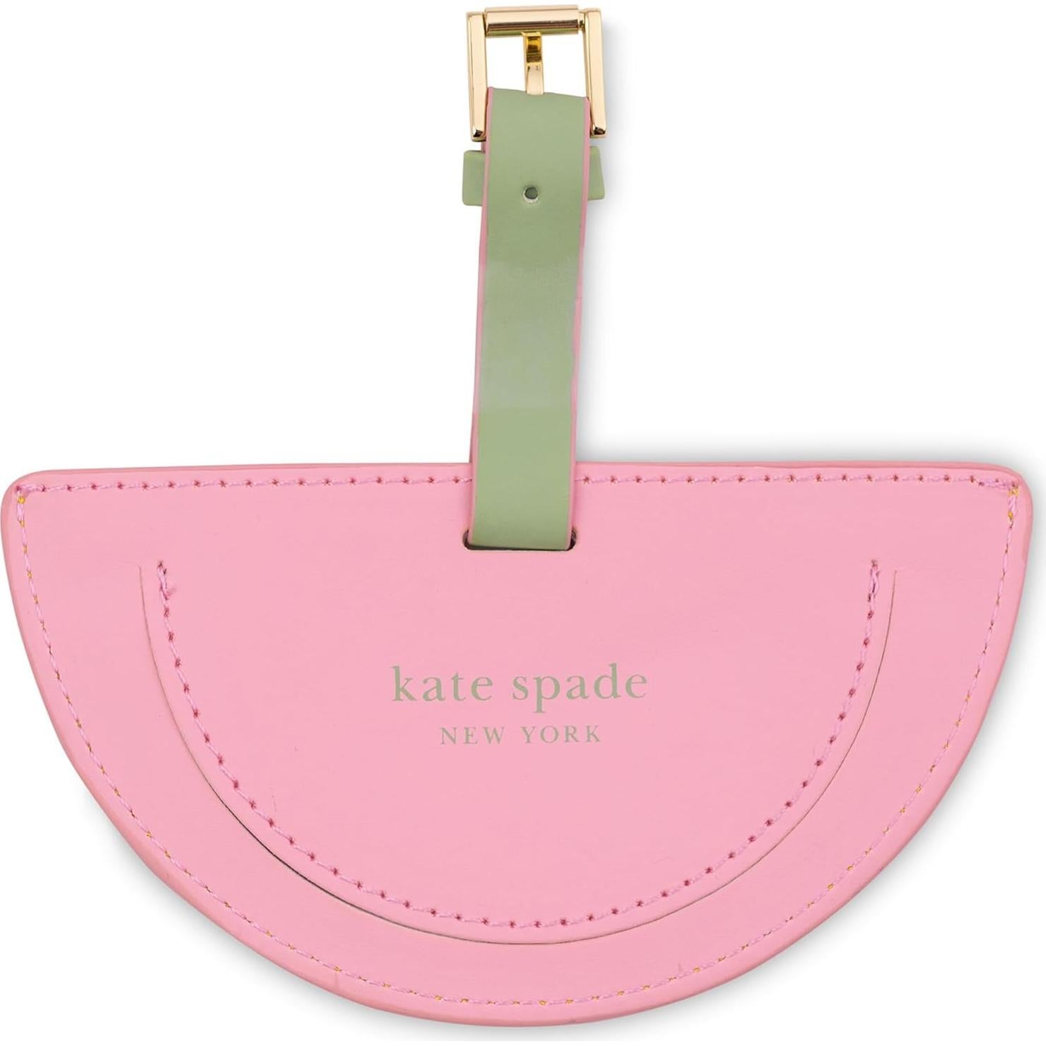 Etiqueta de Equipaje Vegana Redonda Kate Spade Amarilla