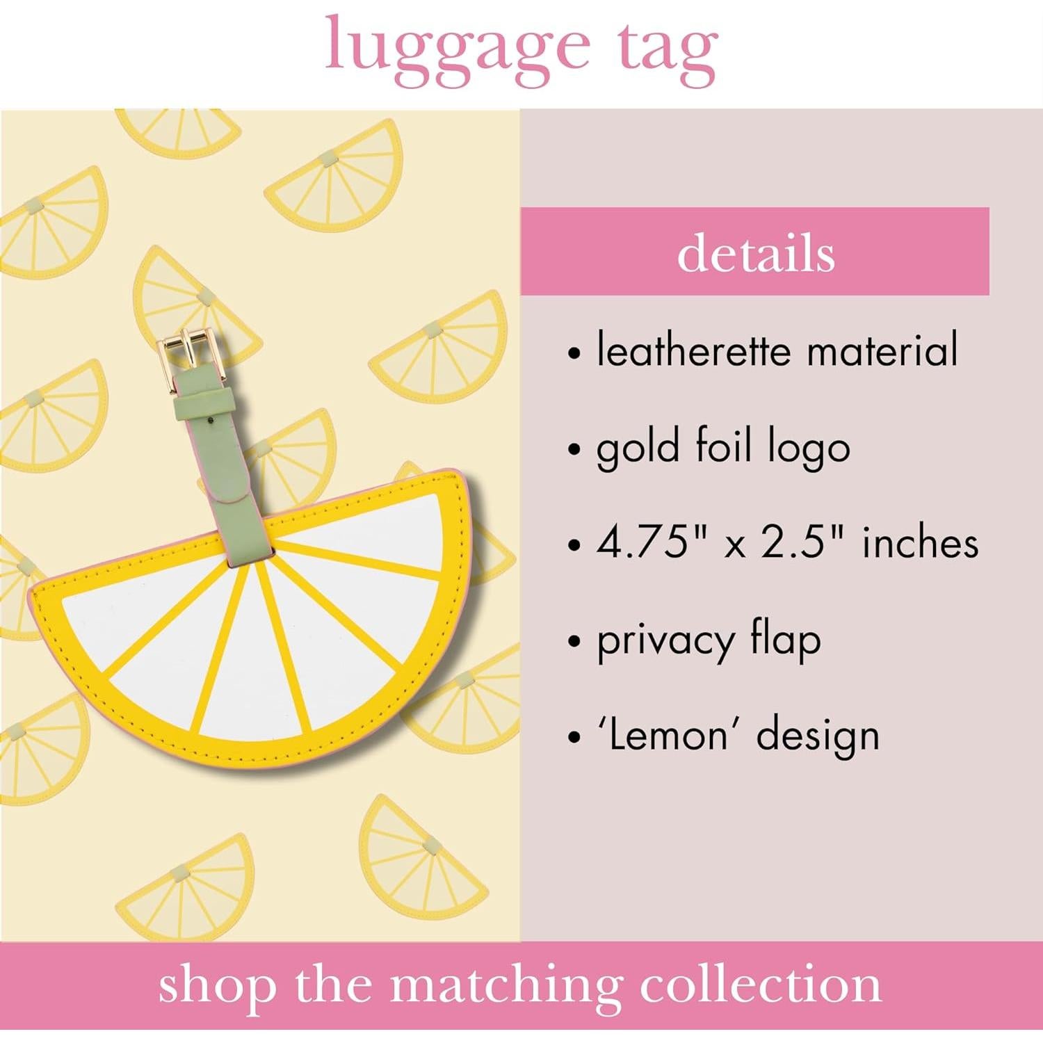 Etiqueta de Equipaje Vegana Redonda Kate Spade Amarilla