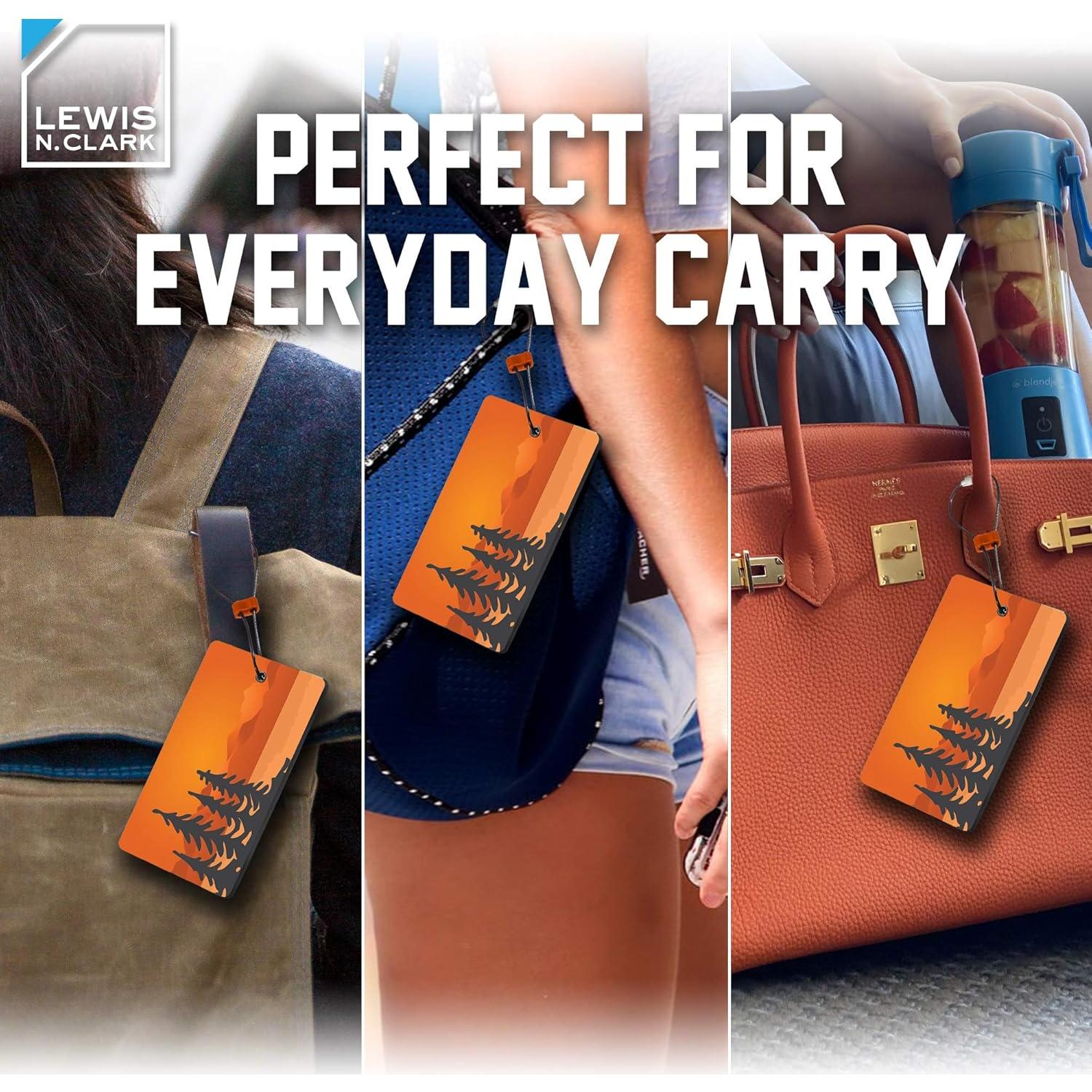 Etiqueta de Equipaje Lewis N. Clark TPU Naranjas 10.8x6.35cm