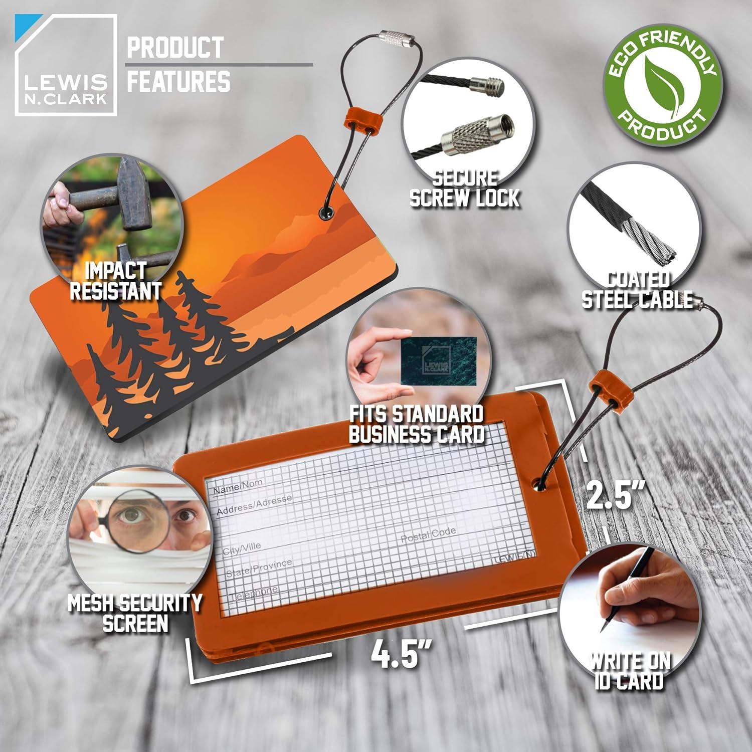 Etiqueta de Equipaje Lewis N. Clark TPU Naranjas 10.8x6.35cm