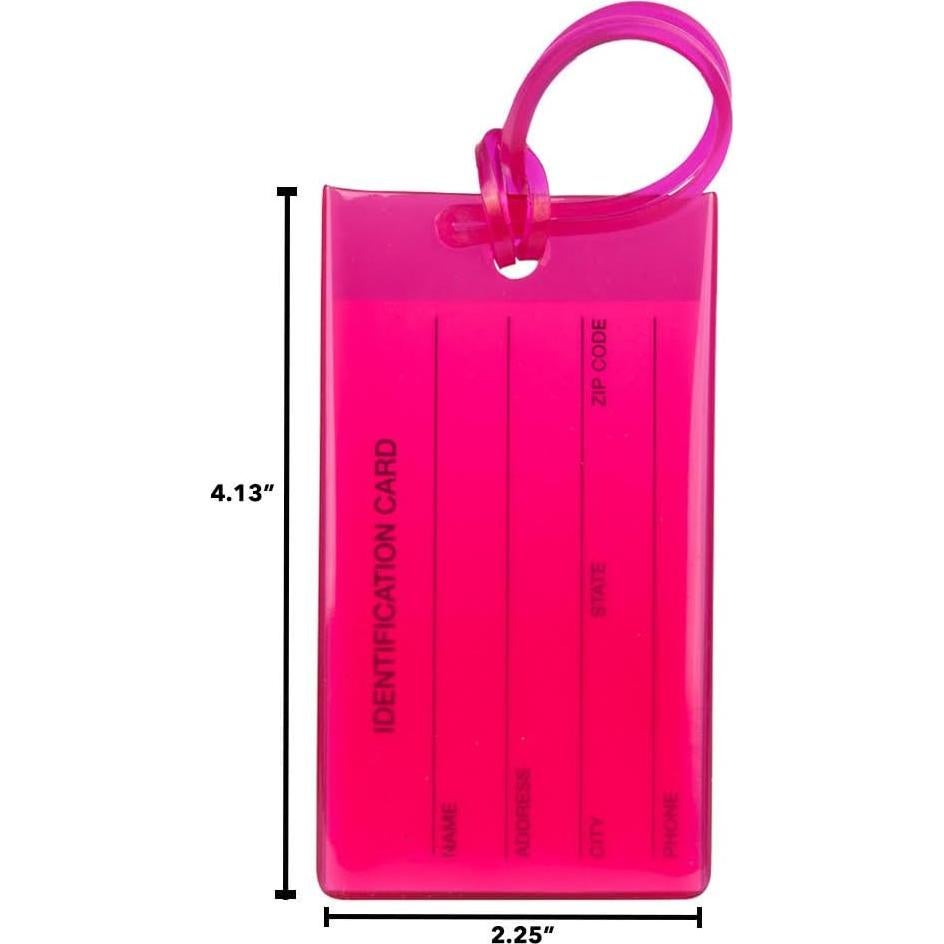 4 Etiquetas de Equipaje TravelMore Rosa Brillante Silicona