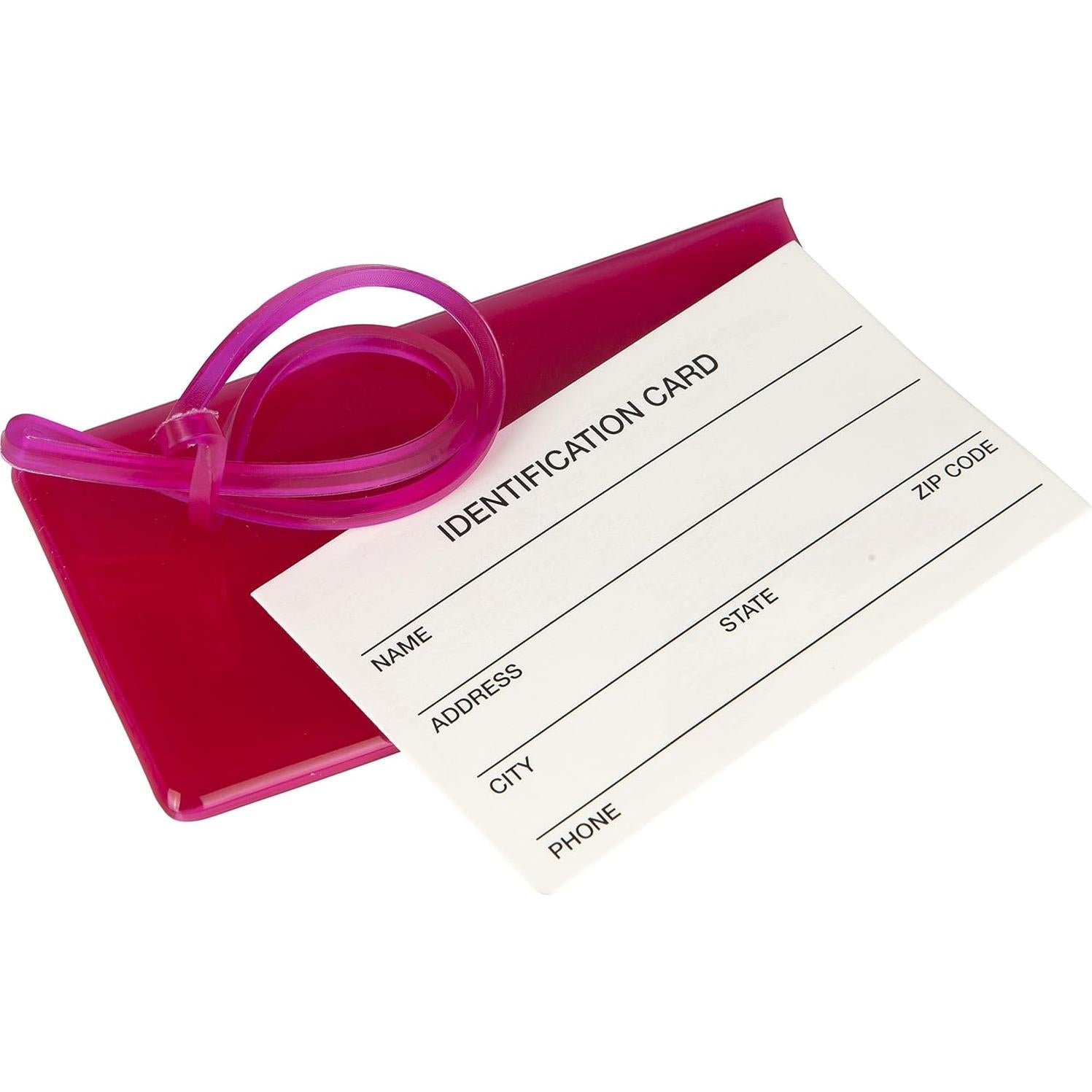 4 Etiquetas de Equipaje TravelMore Rosa Brillante Silicona