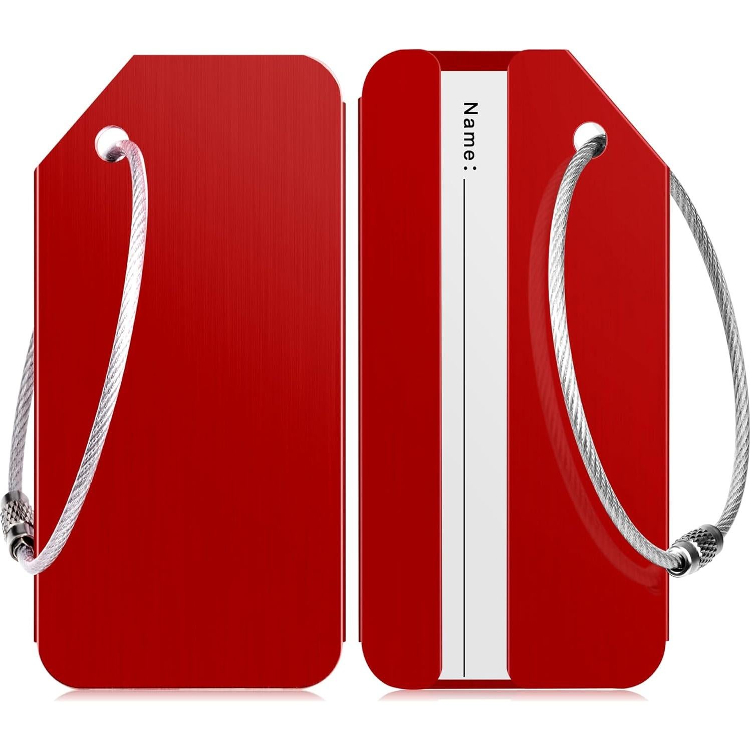 Etiquetas de Equipaje Travelambo 3 Piezas Aluminio Rojo