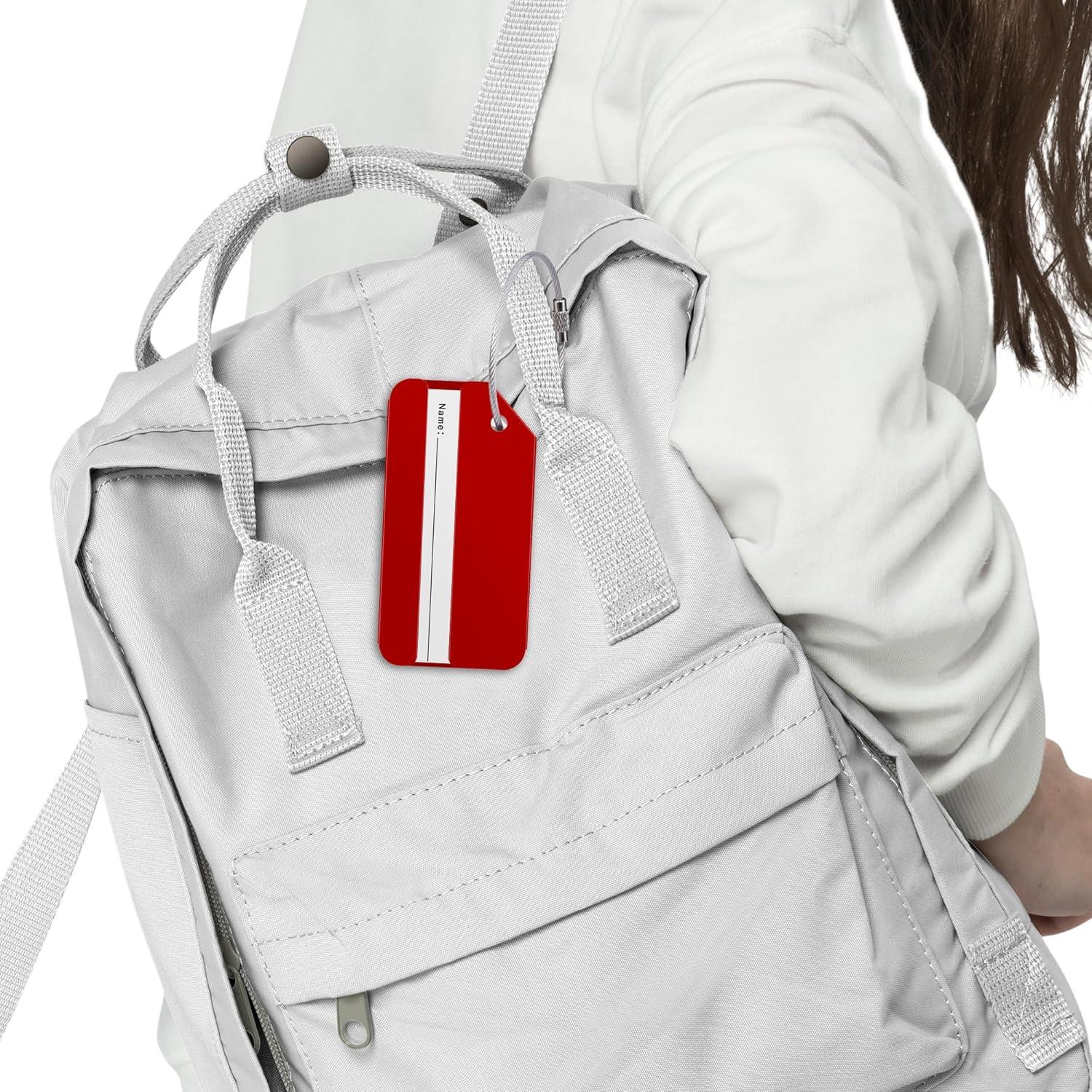 Etiquetas de Equipaje Travelambo 3 Piezas Aluminio Rojo