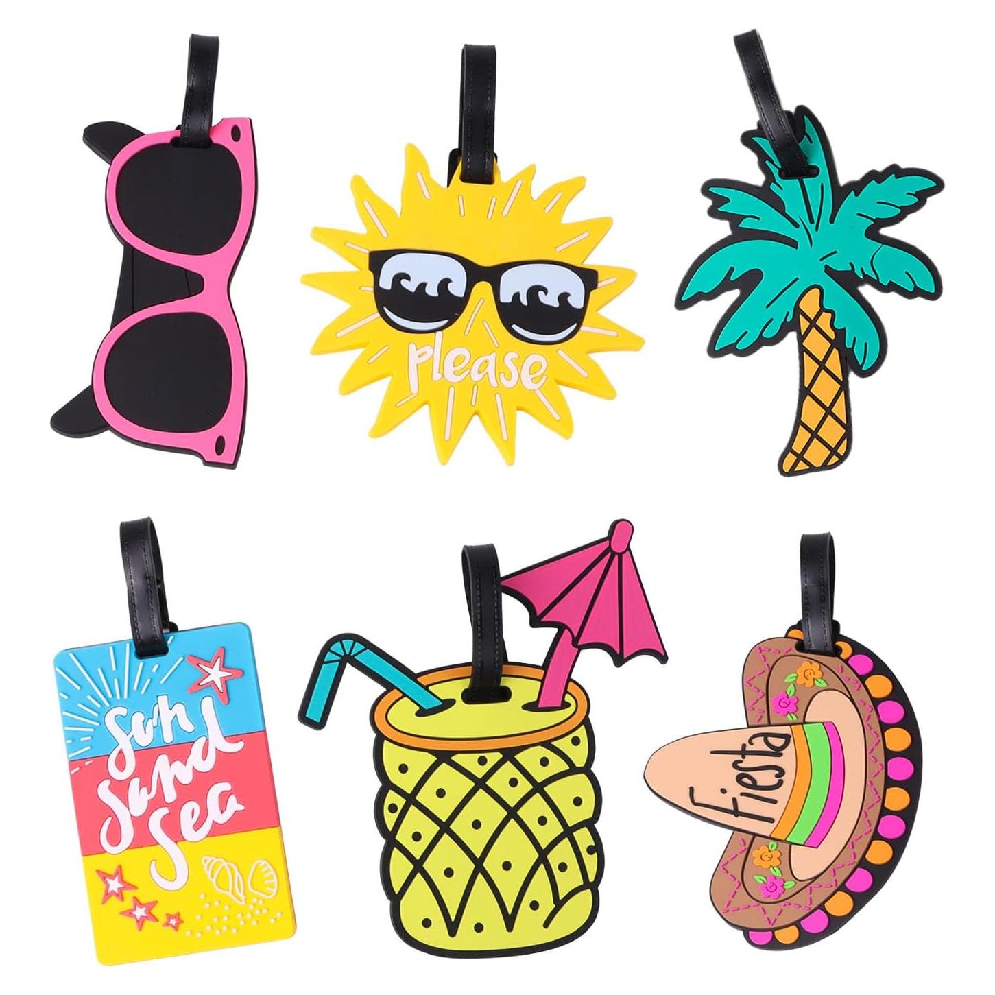 Etiquetas de Equipaje LOKIPA 4 Piezas Multicolor PVC Silicona